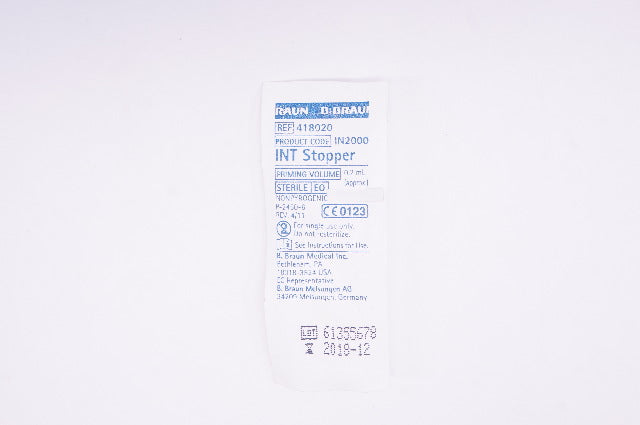 B. Braun 418020 INT Stopper 0.2ml (x)
