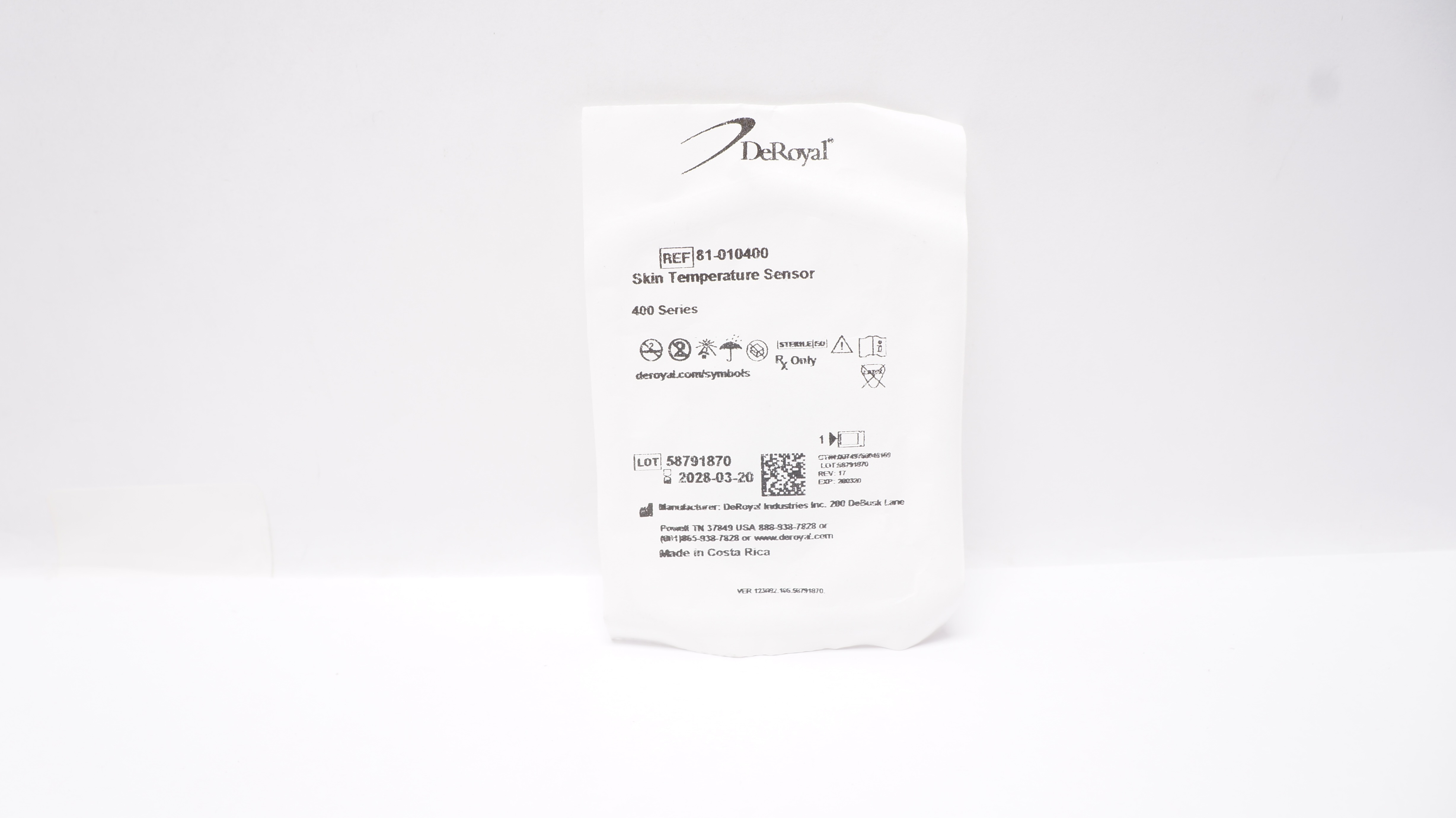 DeRoyal 81-010400 Skin Temperature Sensor 400 Series