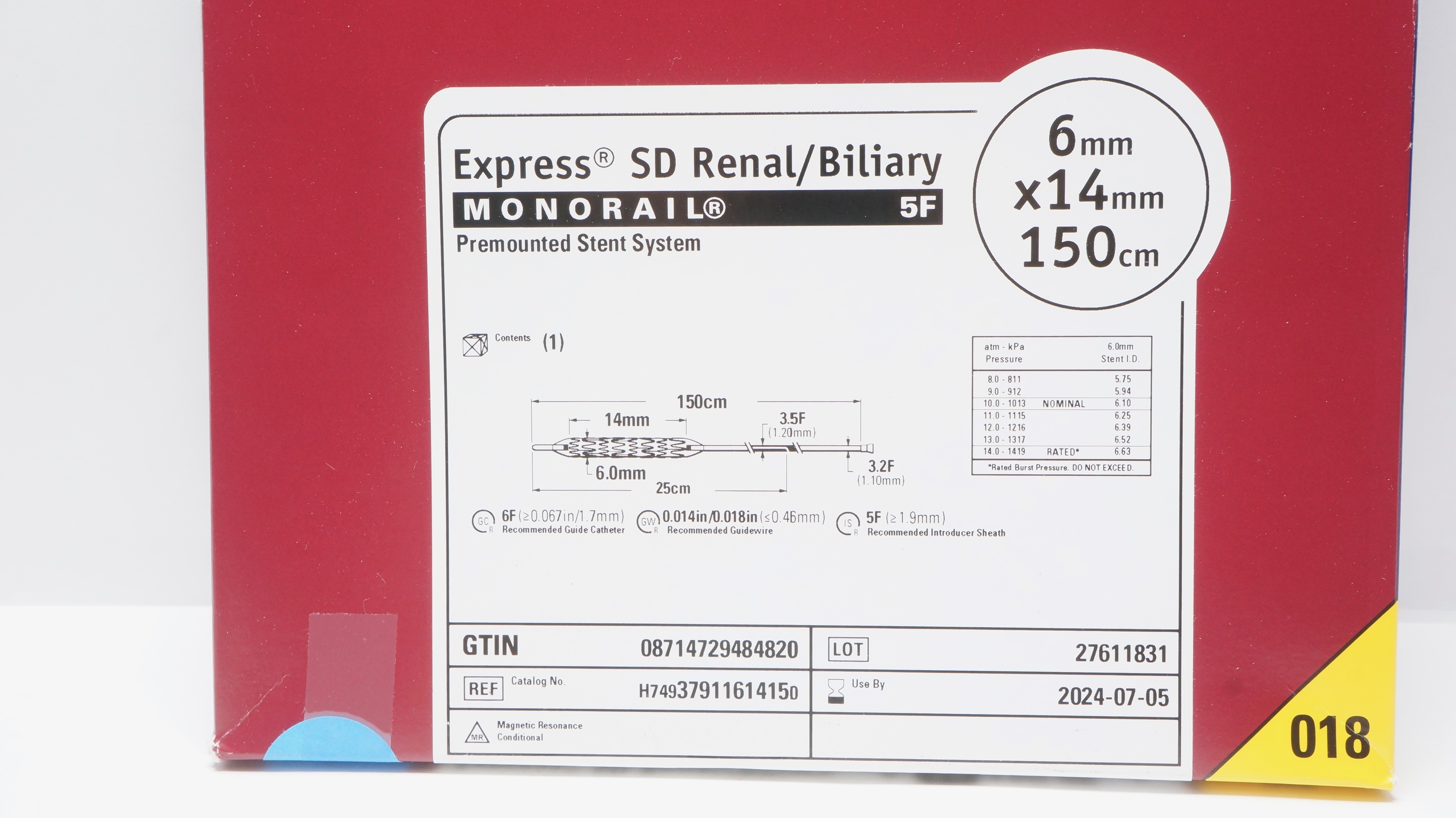 Boston Scientific H74937911614150 Express Stnt System 6 x 14mm x 150cm (x)