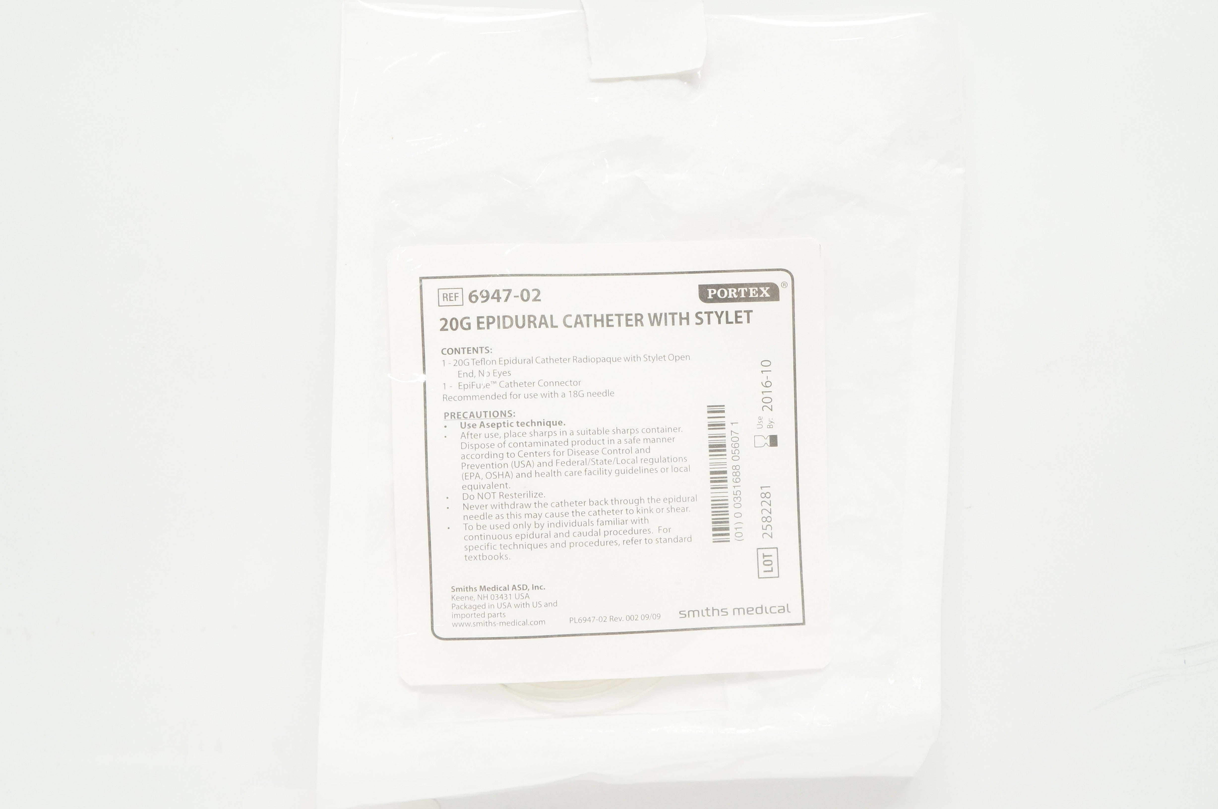 Smiths Medical 6947-02 20G Epidural Cath. with Stylet (x)