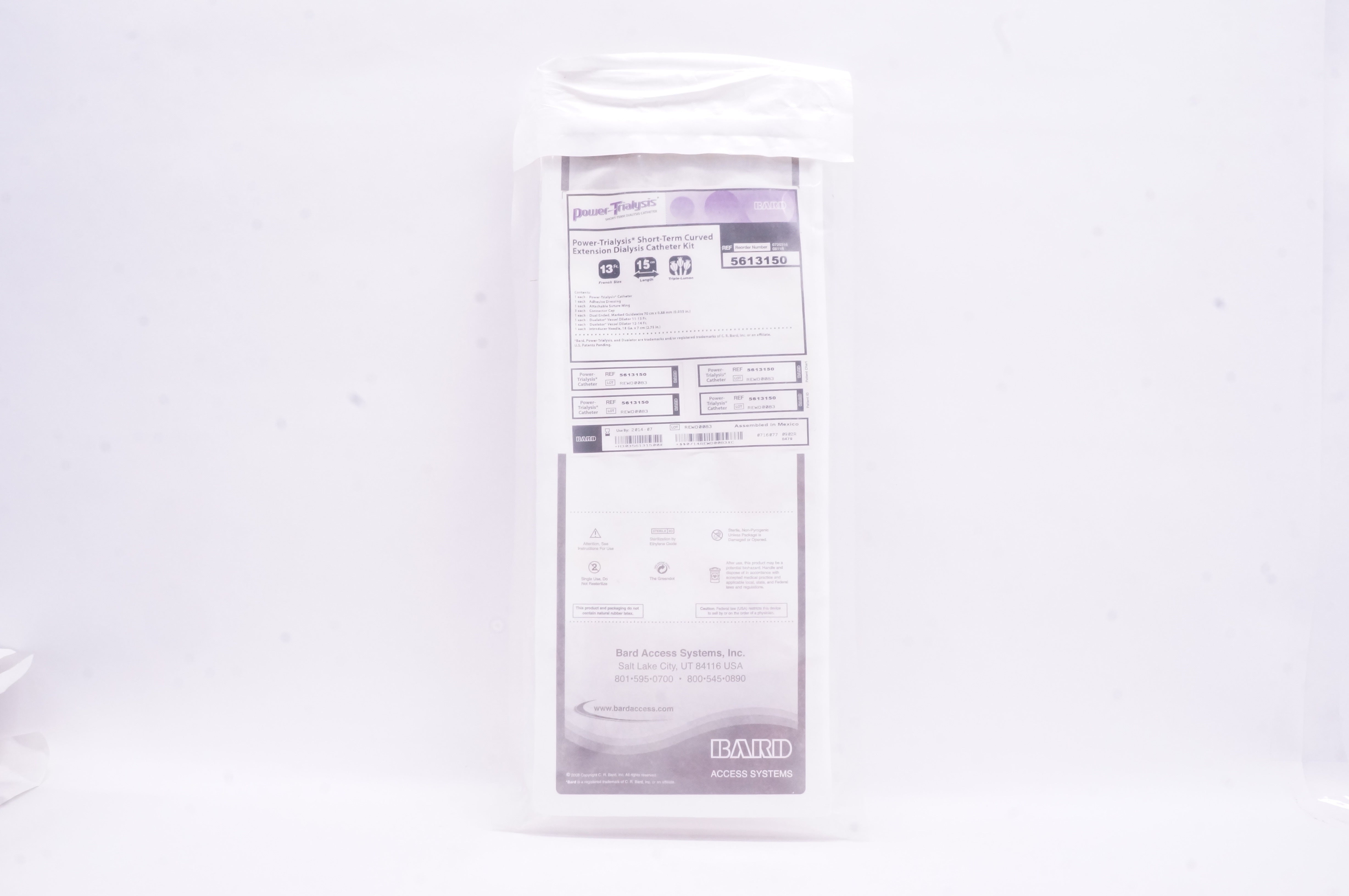 Bard 5613150 Short-Term Curved Extension Dialysis Catheter 13Fr. x 15cm (x)