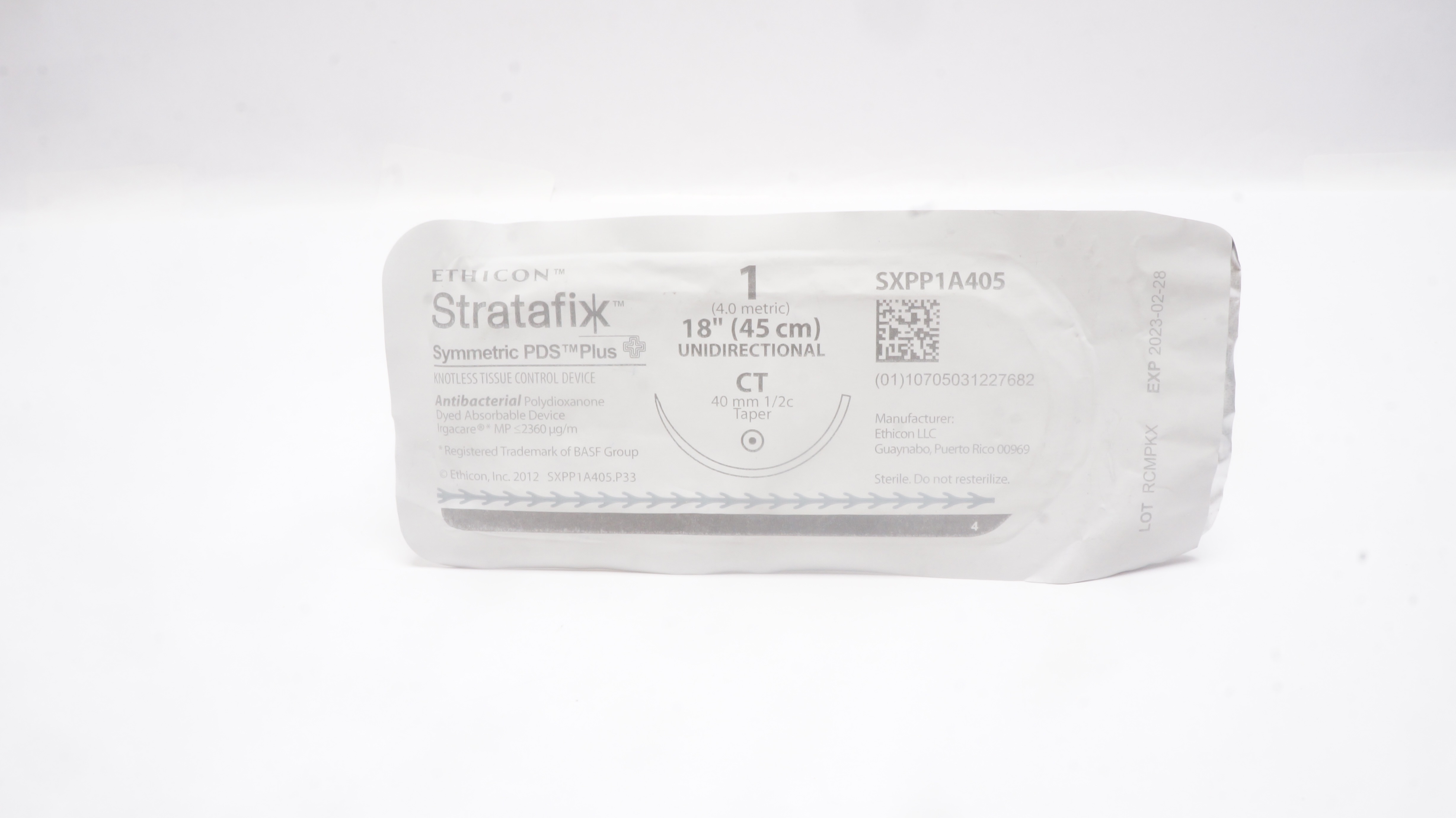 Ethicon SXPP1A405 1 Stratafix Symmetric PDS Plus CT 40mm 1/2c Taper, 18inch (x)