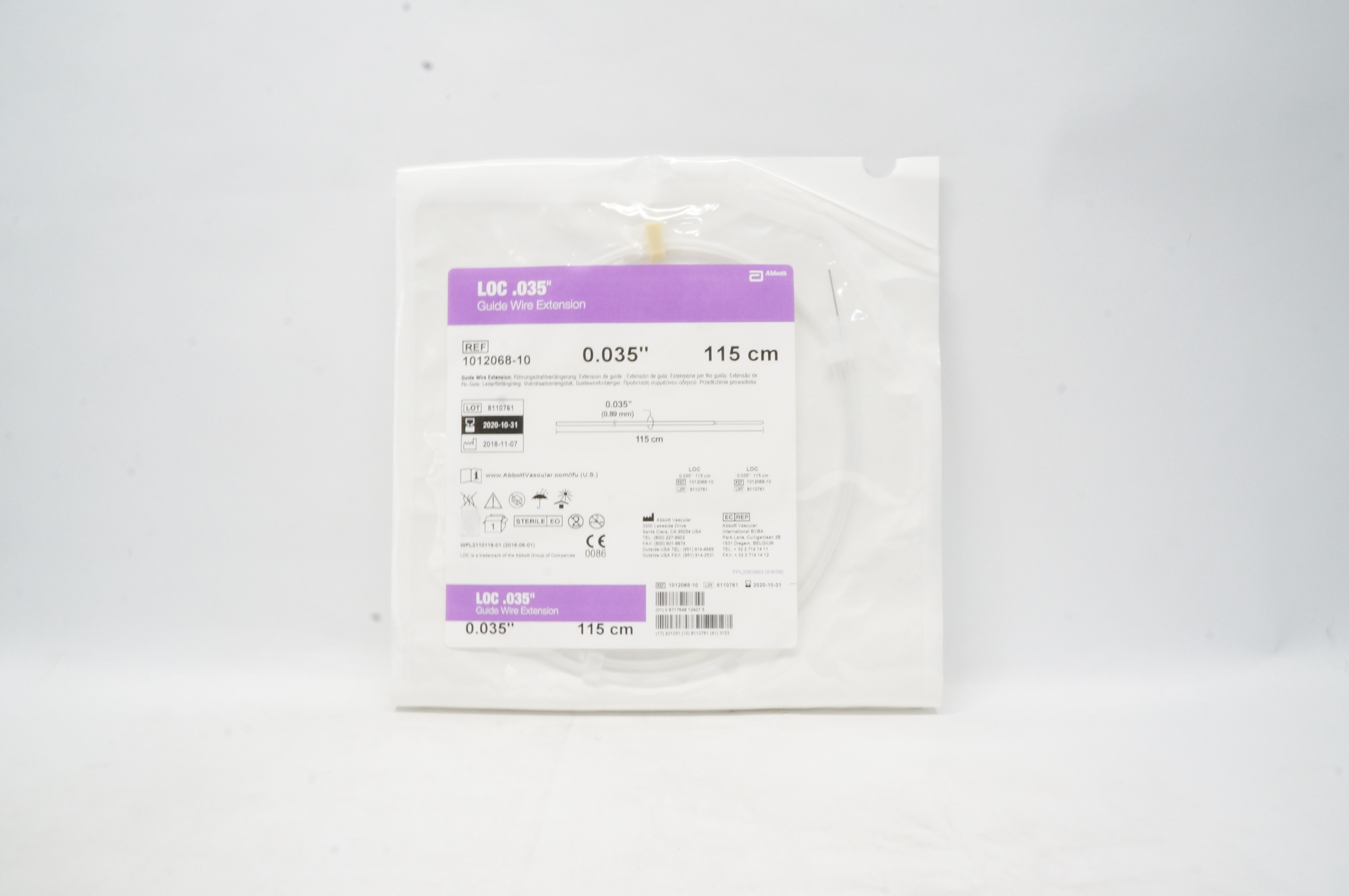 Abbott 1012068-10 LOC .035inch Guide Wire Extension 0.035inch x 115cm (x)