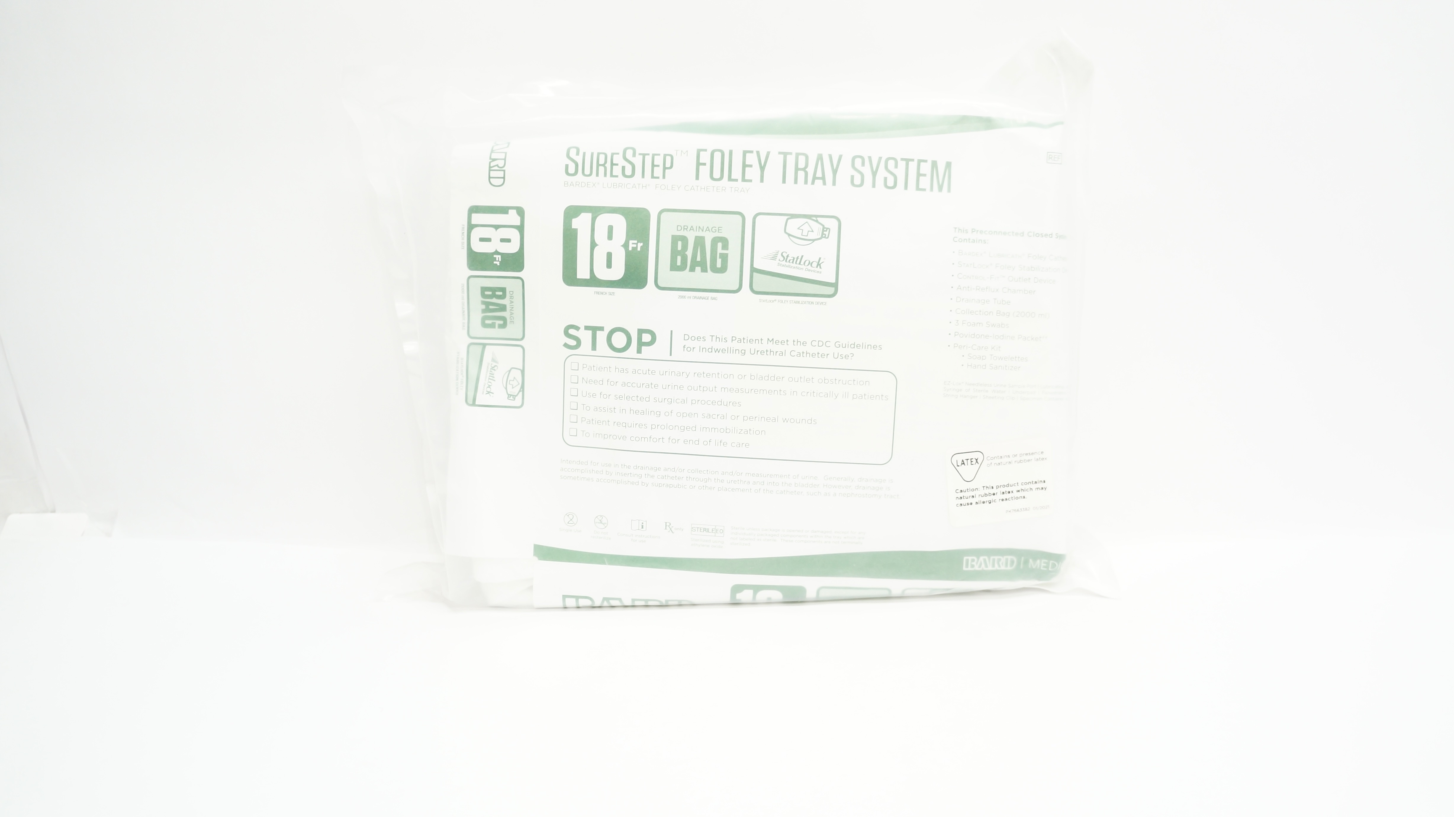 Bard A899918 SureStep Foley Tray System 18 Fr 2000mL Drainage Bag