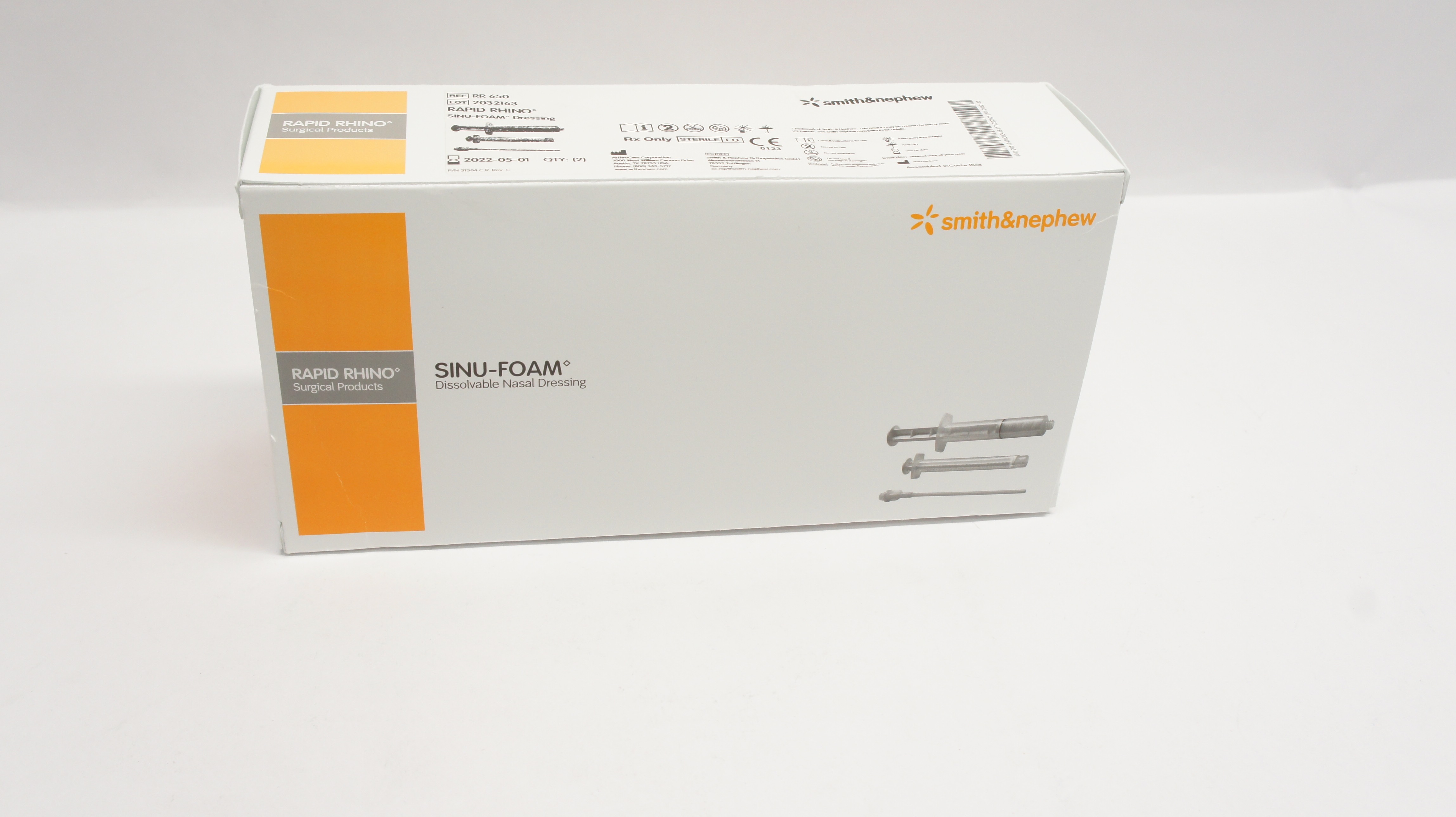 Smith & Nephew RR650 Rapid Rhino SinuFoam Dressing (x) Box of 2