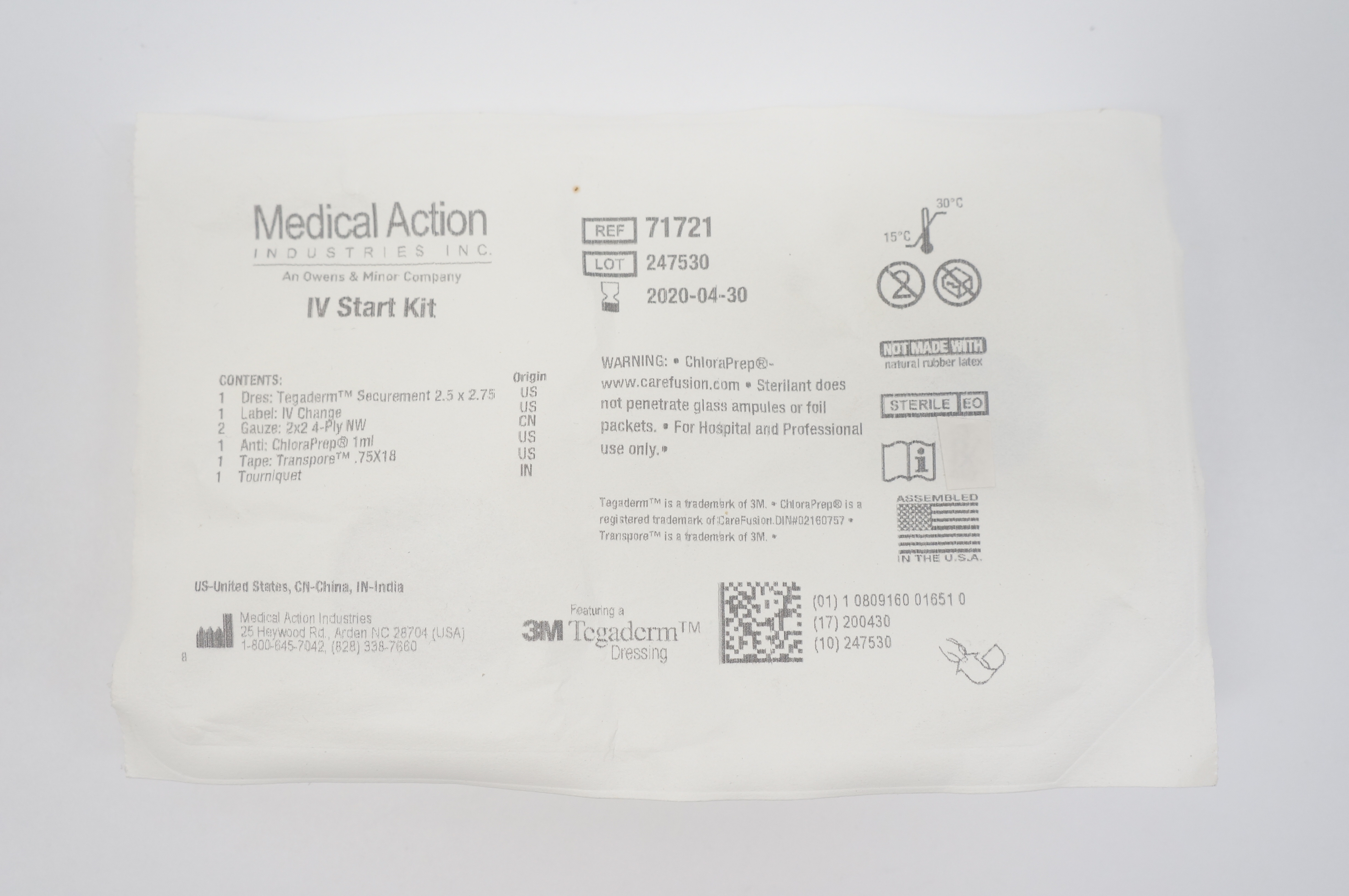 Medical Action Industries 71721 Featuring 3M Tegaderm Dressing IV Start