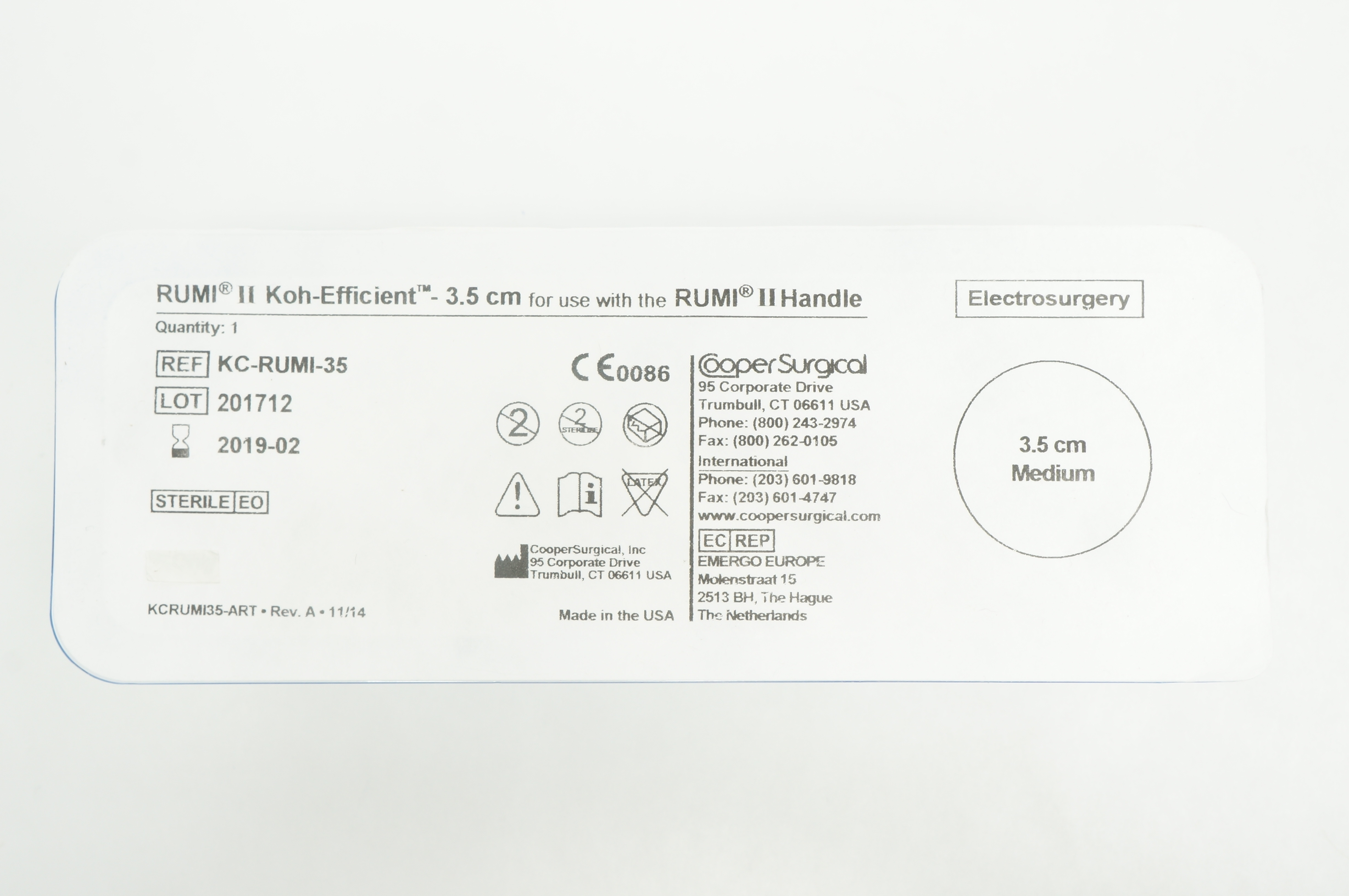Cooper Surgical KC-RUMI-35 RUMI II Koh-Efficient 3.5cm Medium (x)