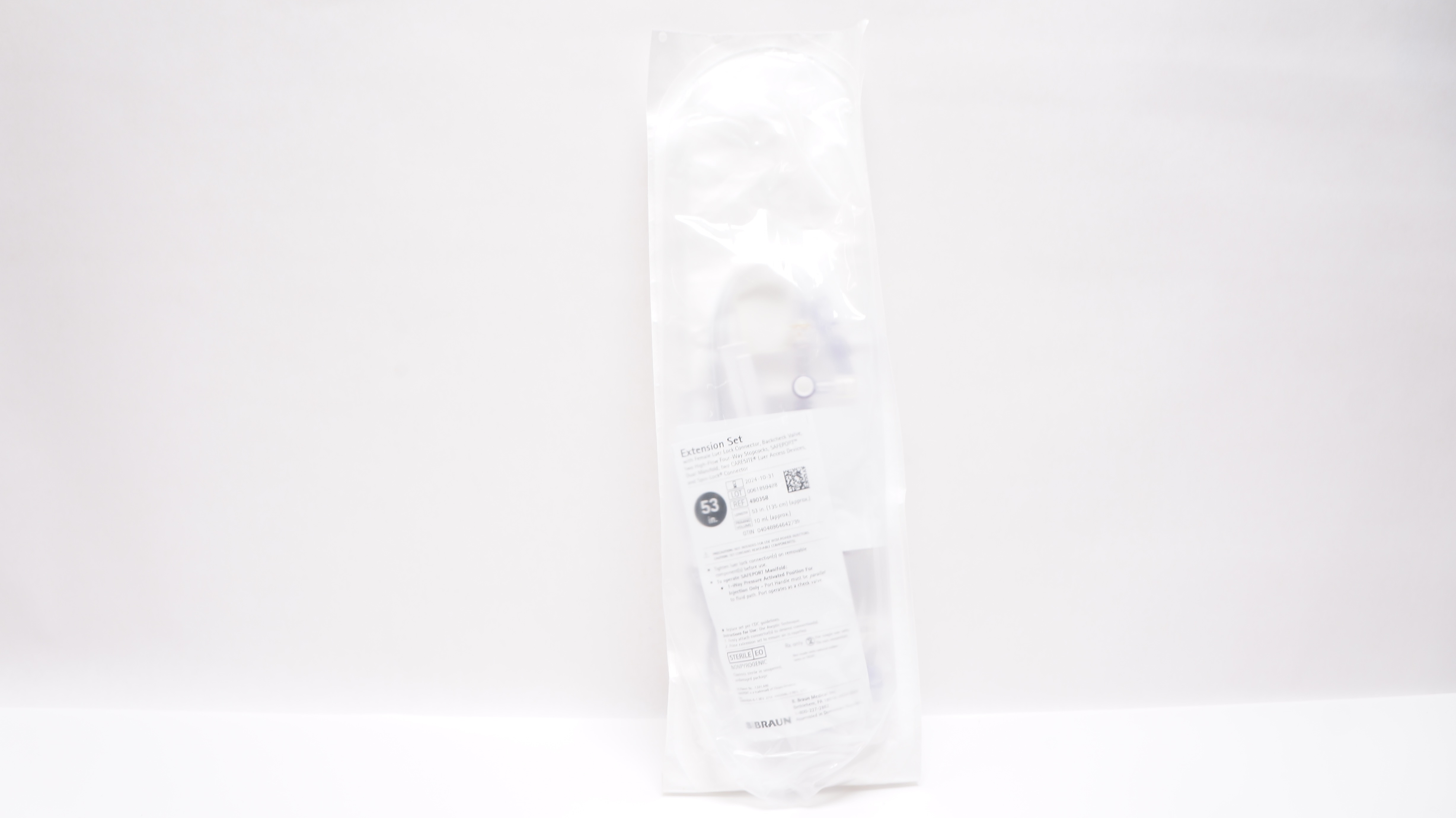 Braun 490358 Extension Set with Female Luer Lock Connector 53inch x 10mL Approx.