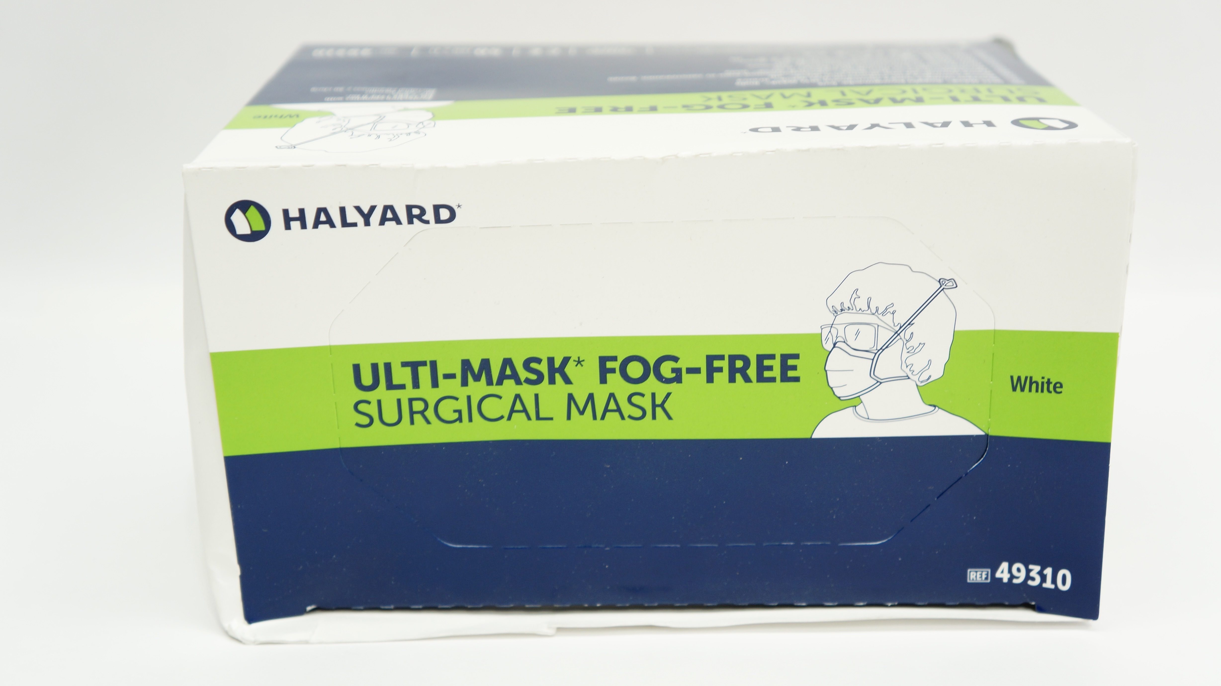Halyard 49310 Ulti-Mask Fog-Free Surgical Mask, White - Box of 50