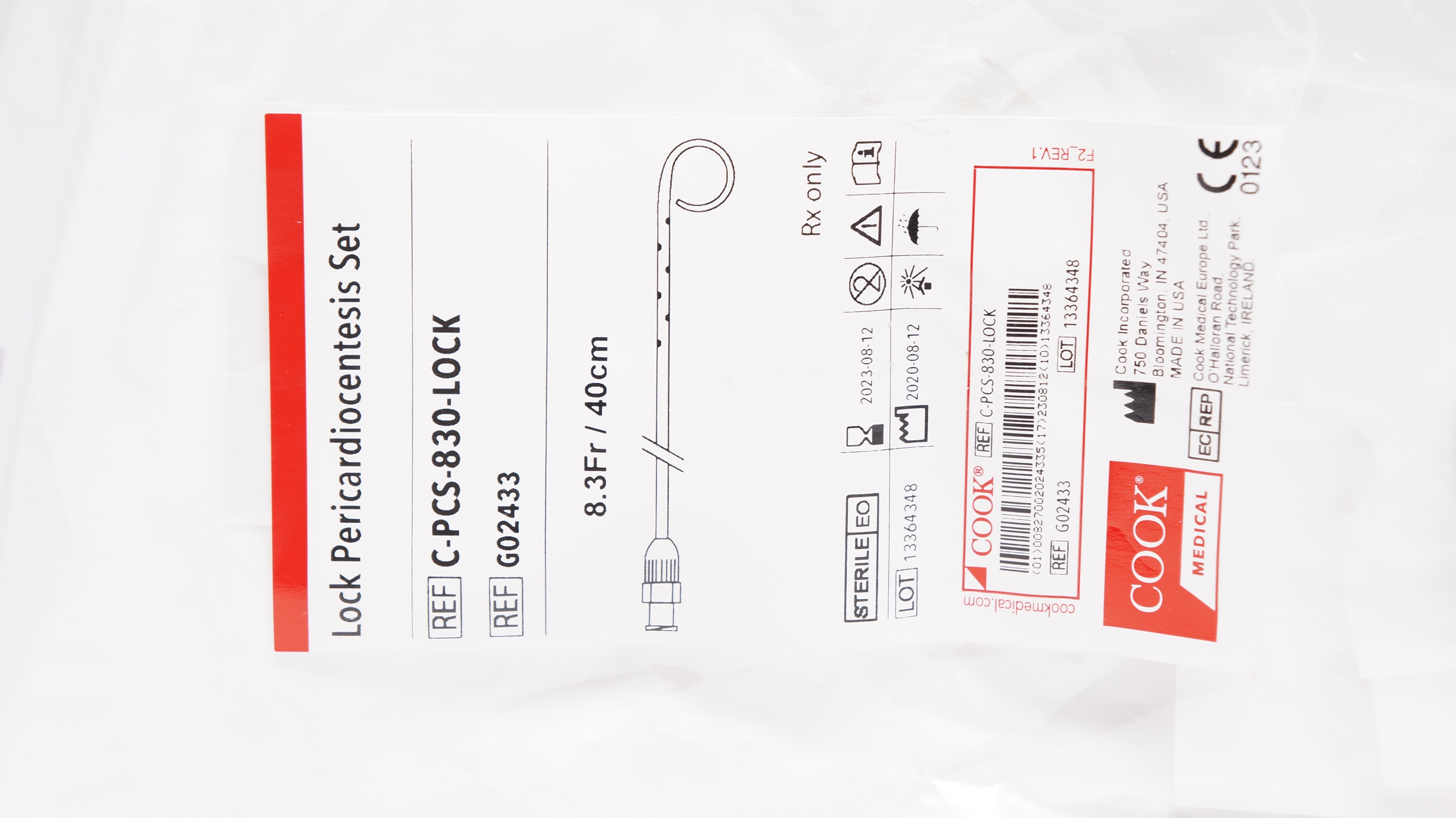Cook Medical G02433 Lock Pericardiocentesis Set 8.3Fr / 40cm (x)