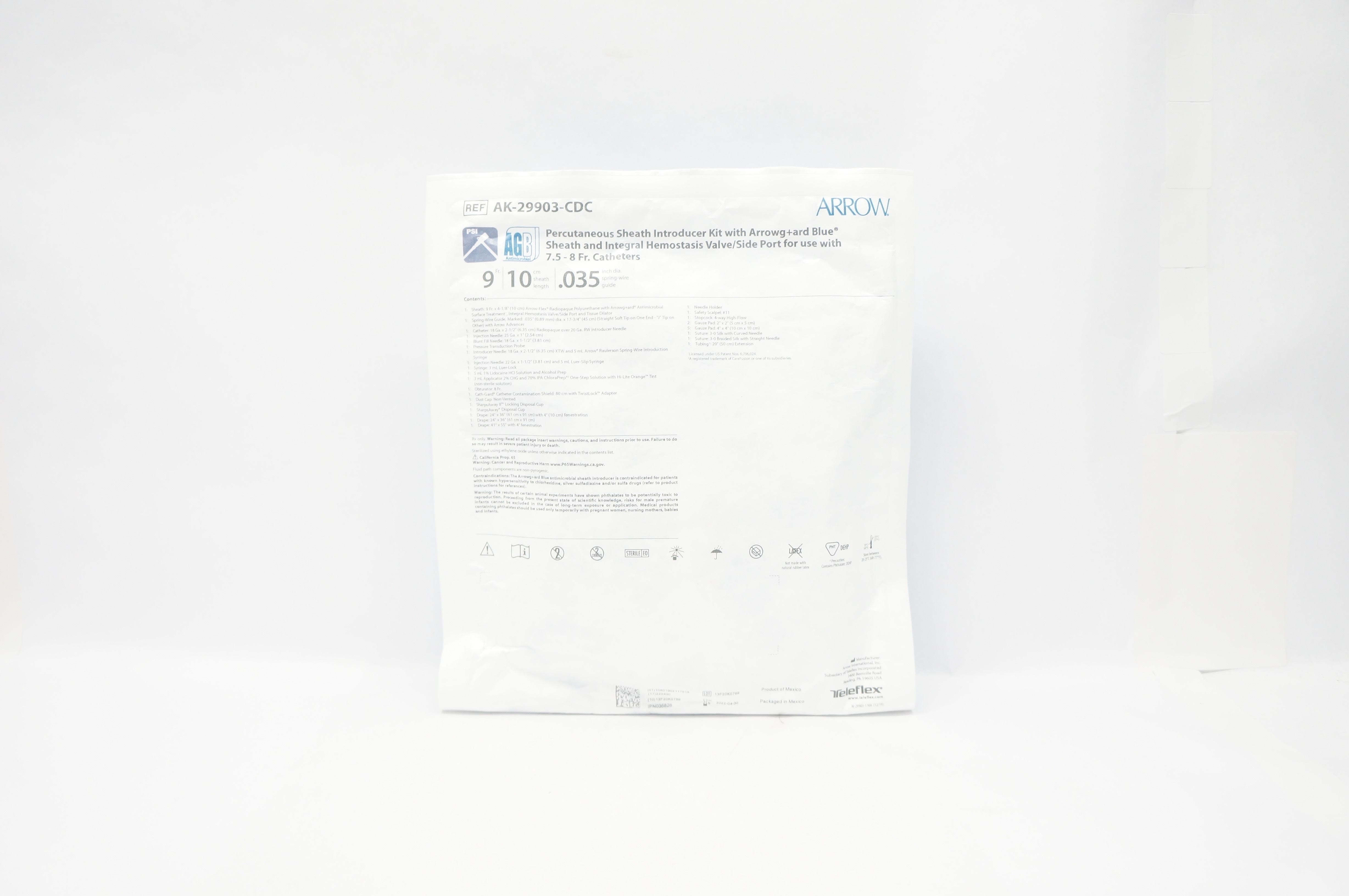 Arrow AK-29903-CDC Percutaneous Sheath Introducer Kit 9Fr x 10cm x .035 inch (x)