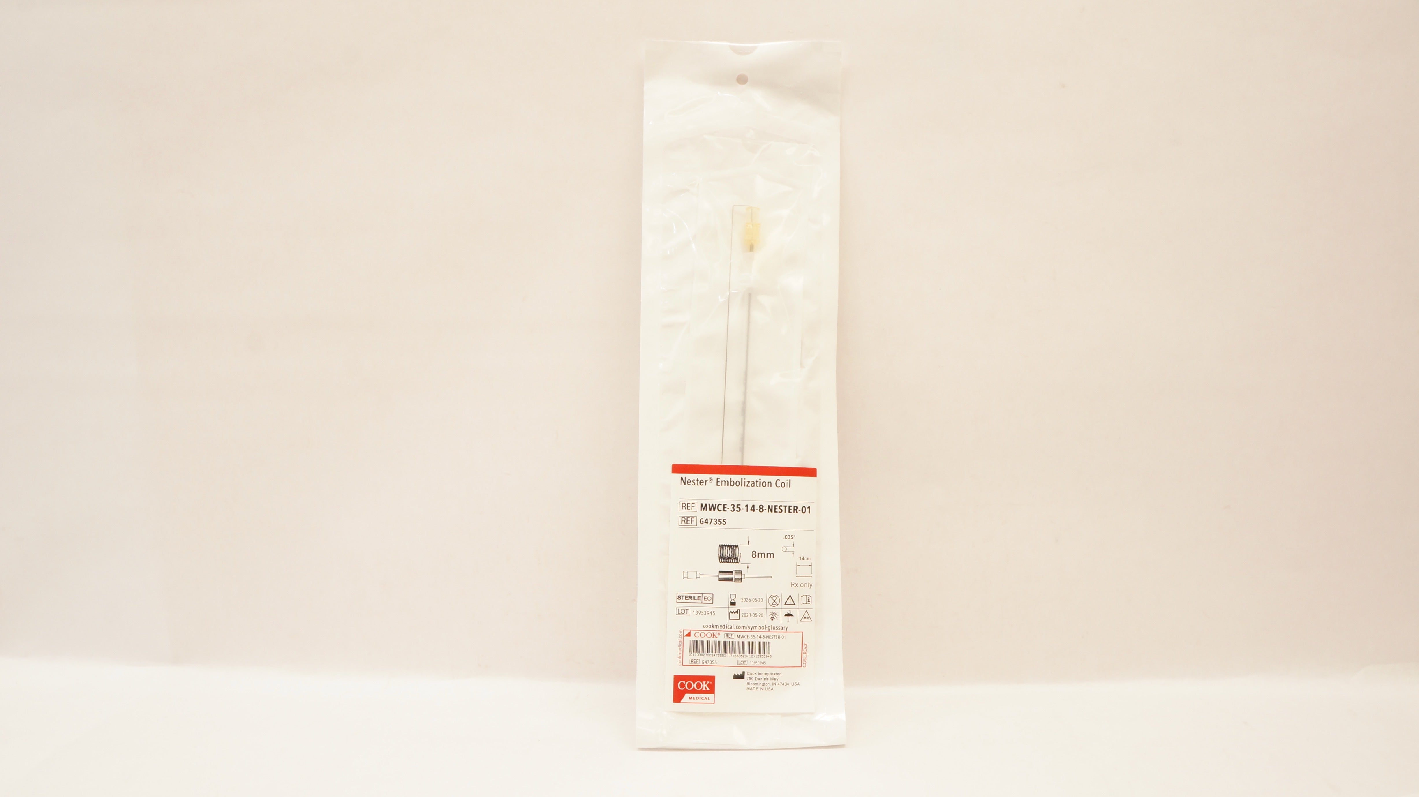 Nester Instruments Cook Medical G47355 Nester Embolization Coil 8mm