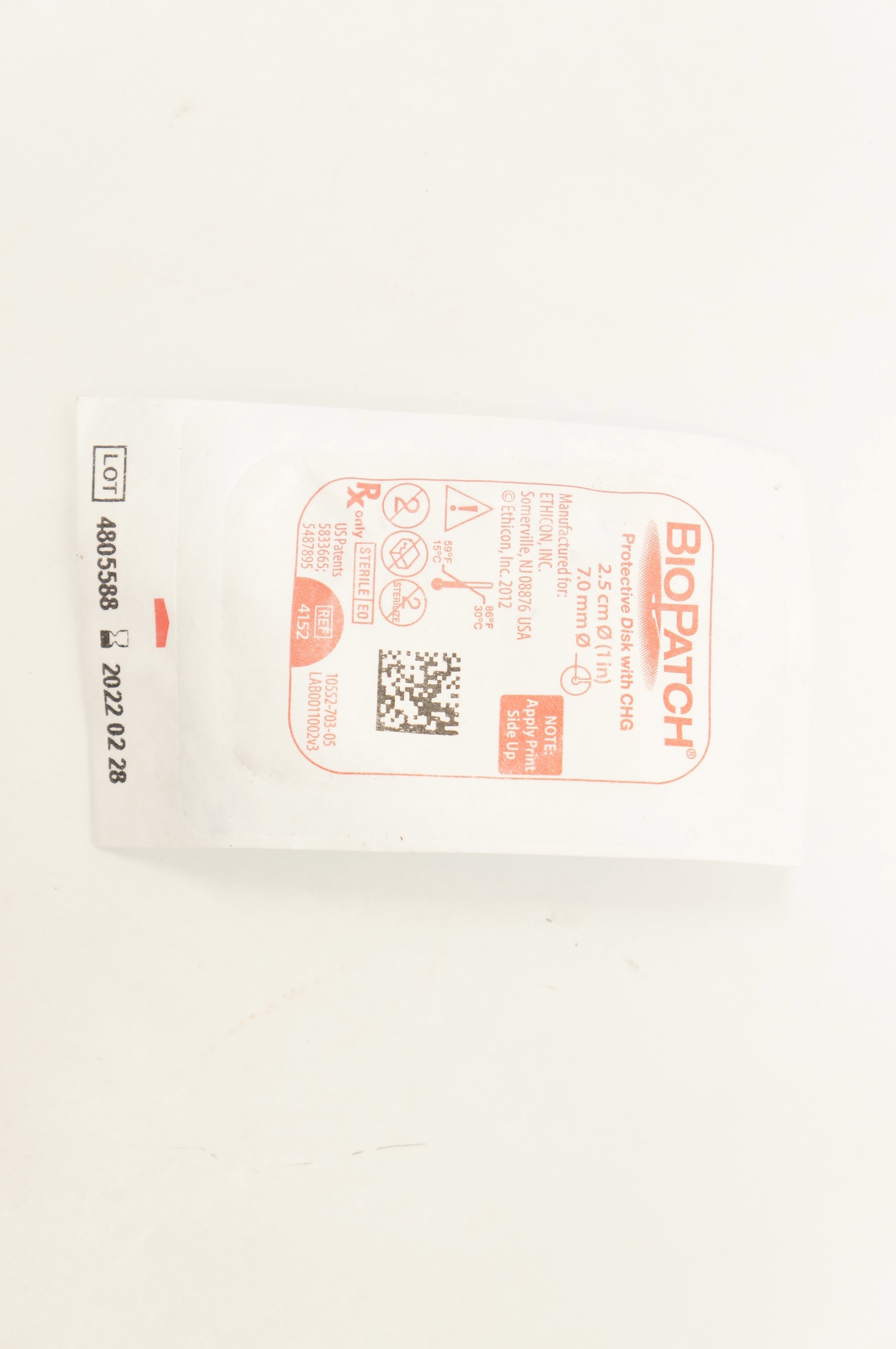 Ethicon 4152 BioPatch Protective Disk with GHG 1inch x 7.0mm