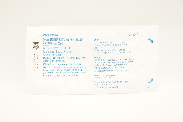 Baxter 2N3348 Non-DEHP Micro-Volume Extension Set 60 inch x 0.44 mL