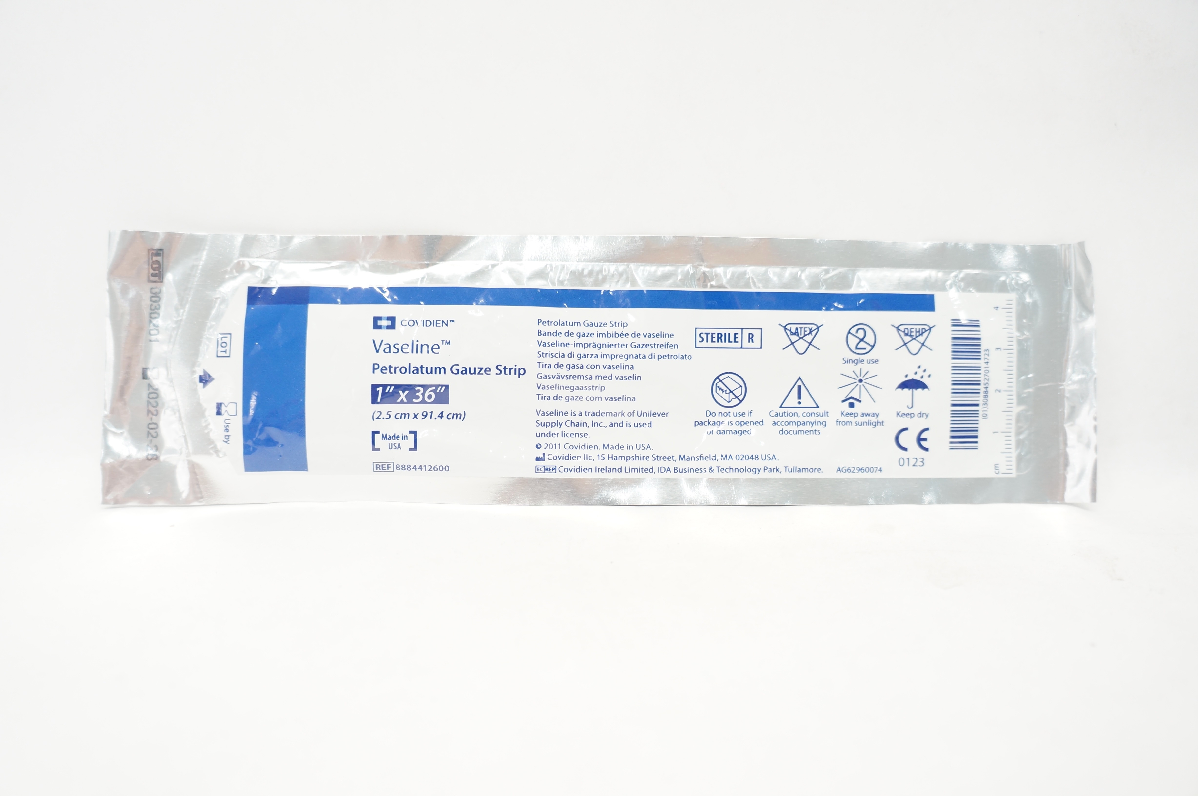 Covidien 8884412600 Vaseline Petrolatum Gauze Strip 1Inch x 36Inch (x)