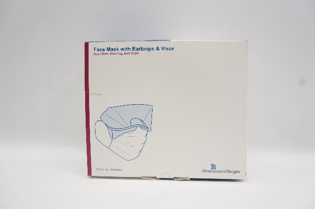 AmerisourceBergen Face Mask with Earloops & Visor - Box of 25
