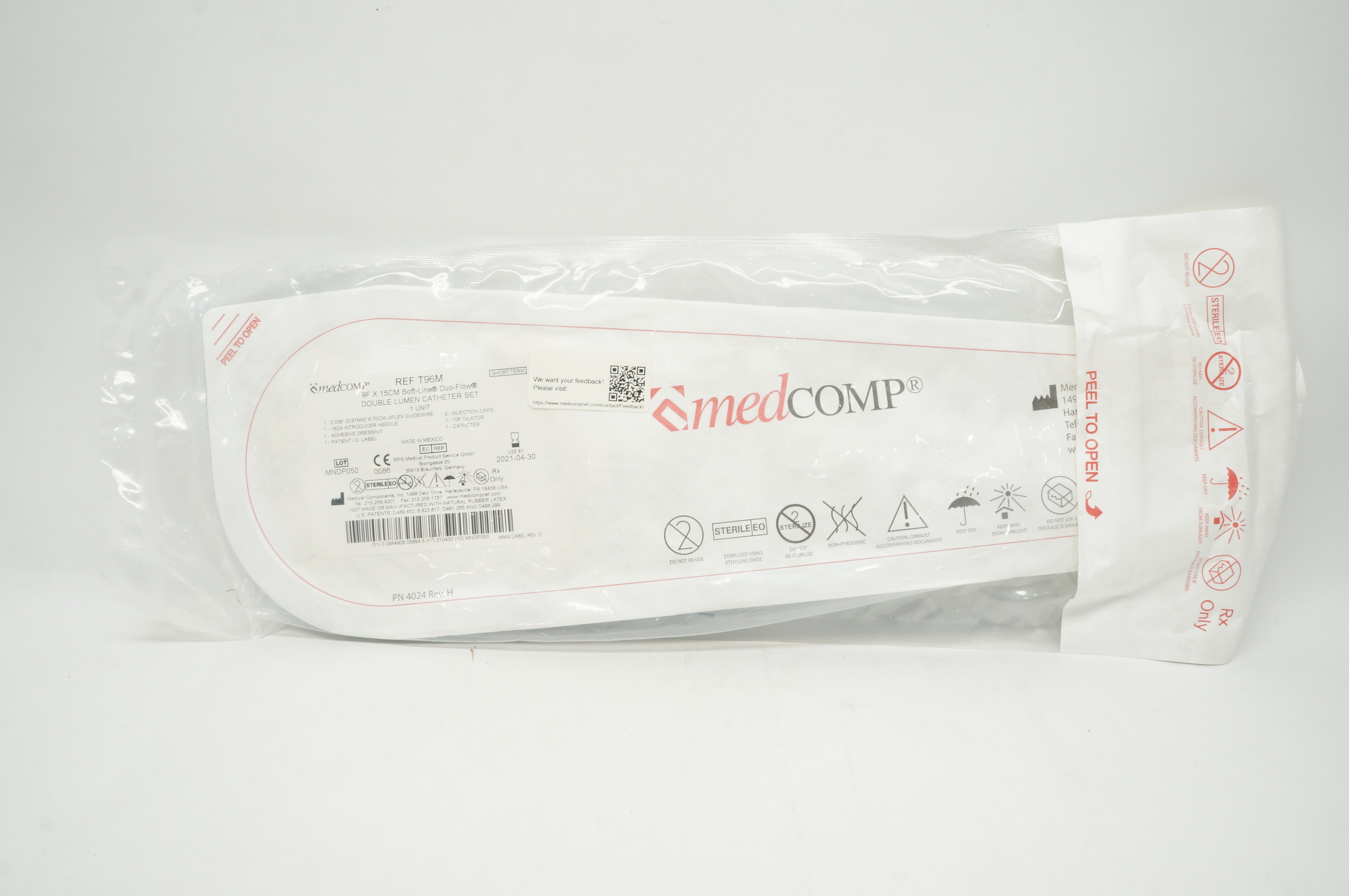 Medcomp T96M Soft-Line Double Lumen Cath Set 9F x 15cm (x)