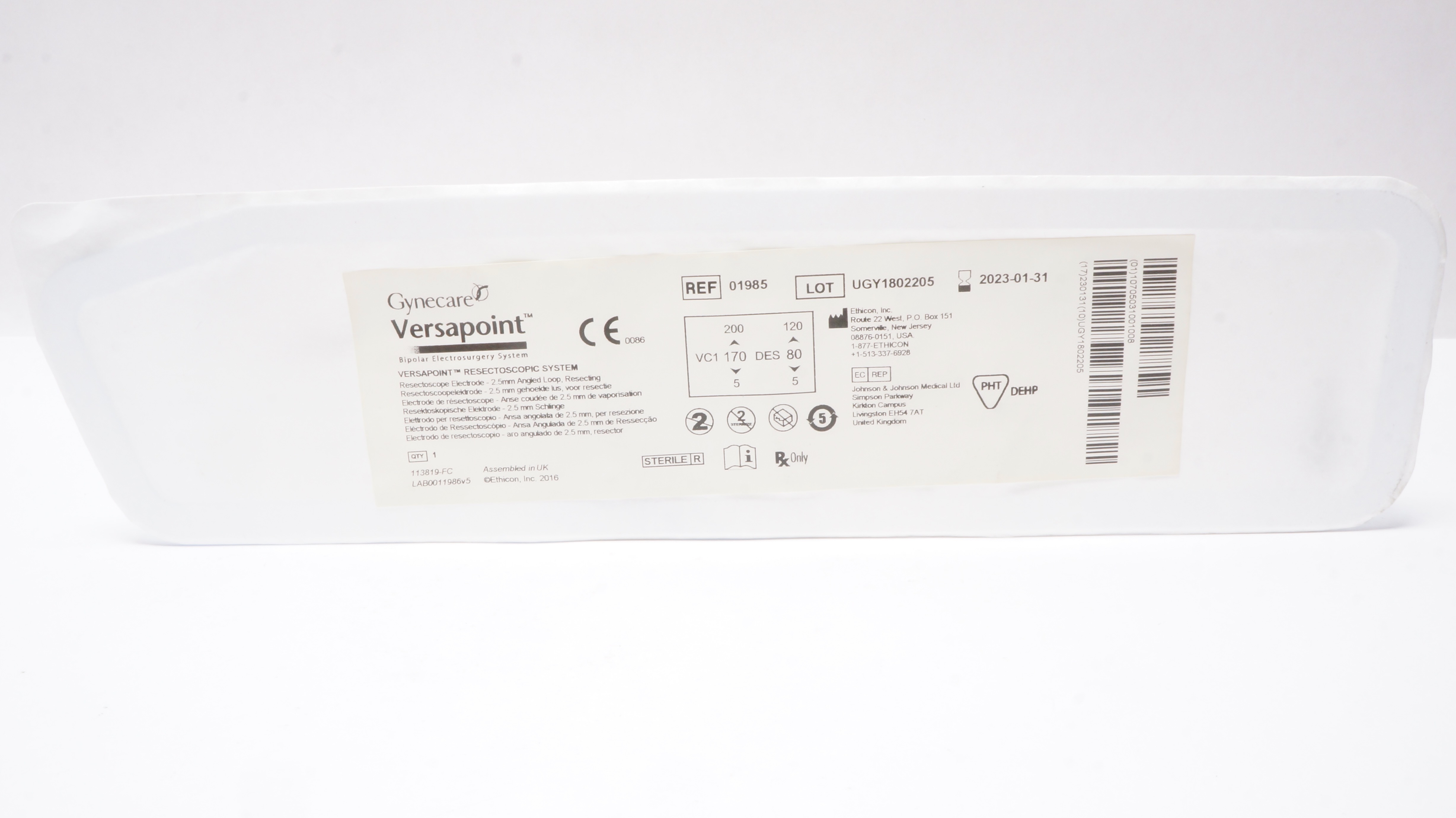 Gynecare 01985 Ethicon Versapoint Resectoscopic System, 2.5mm (x)