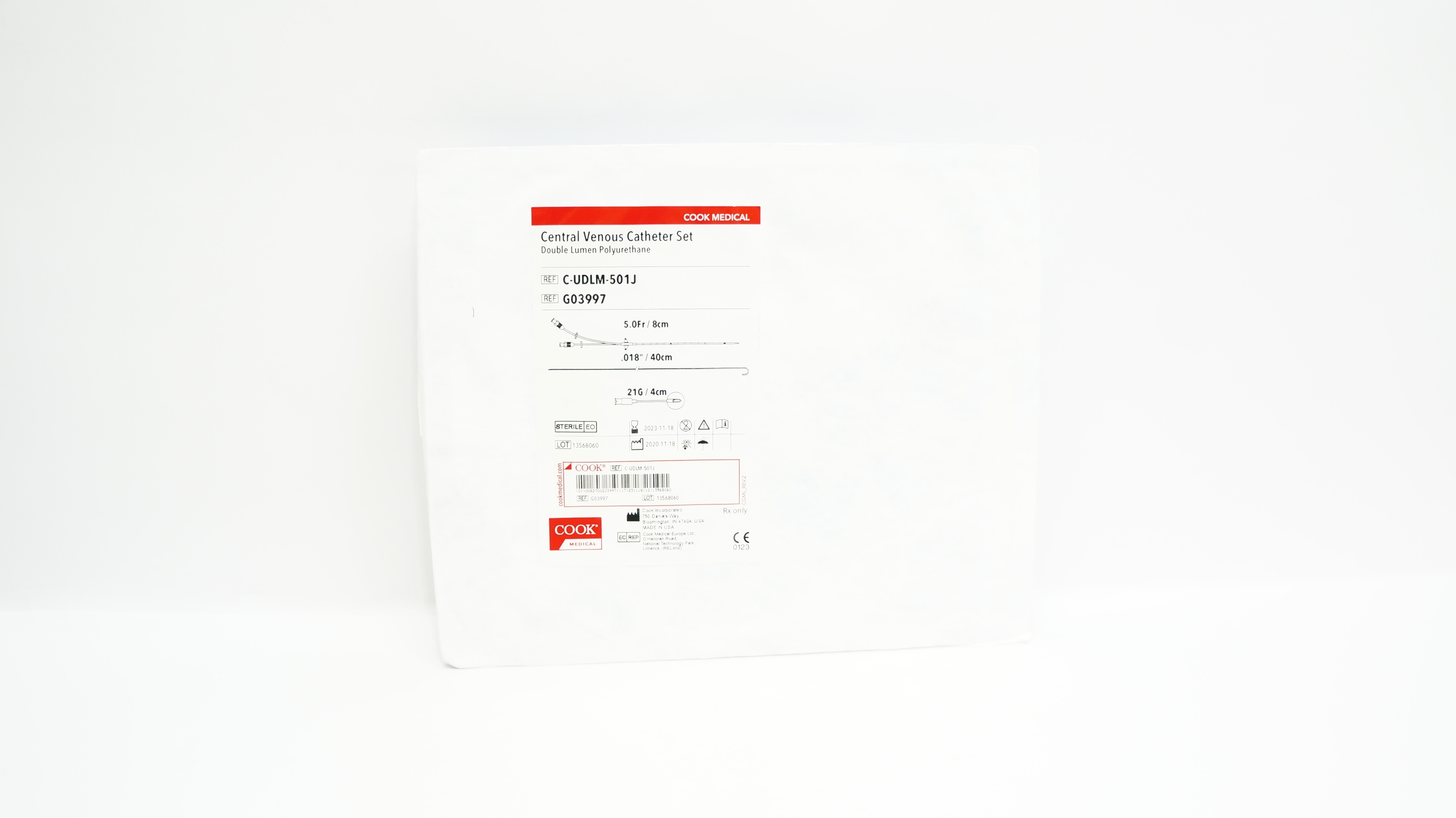 Cook Medical G03997 Central Venous Cath. Set 5.0Fr x 40cm (x)