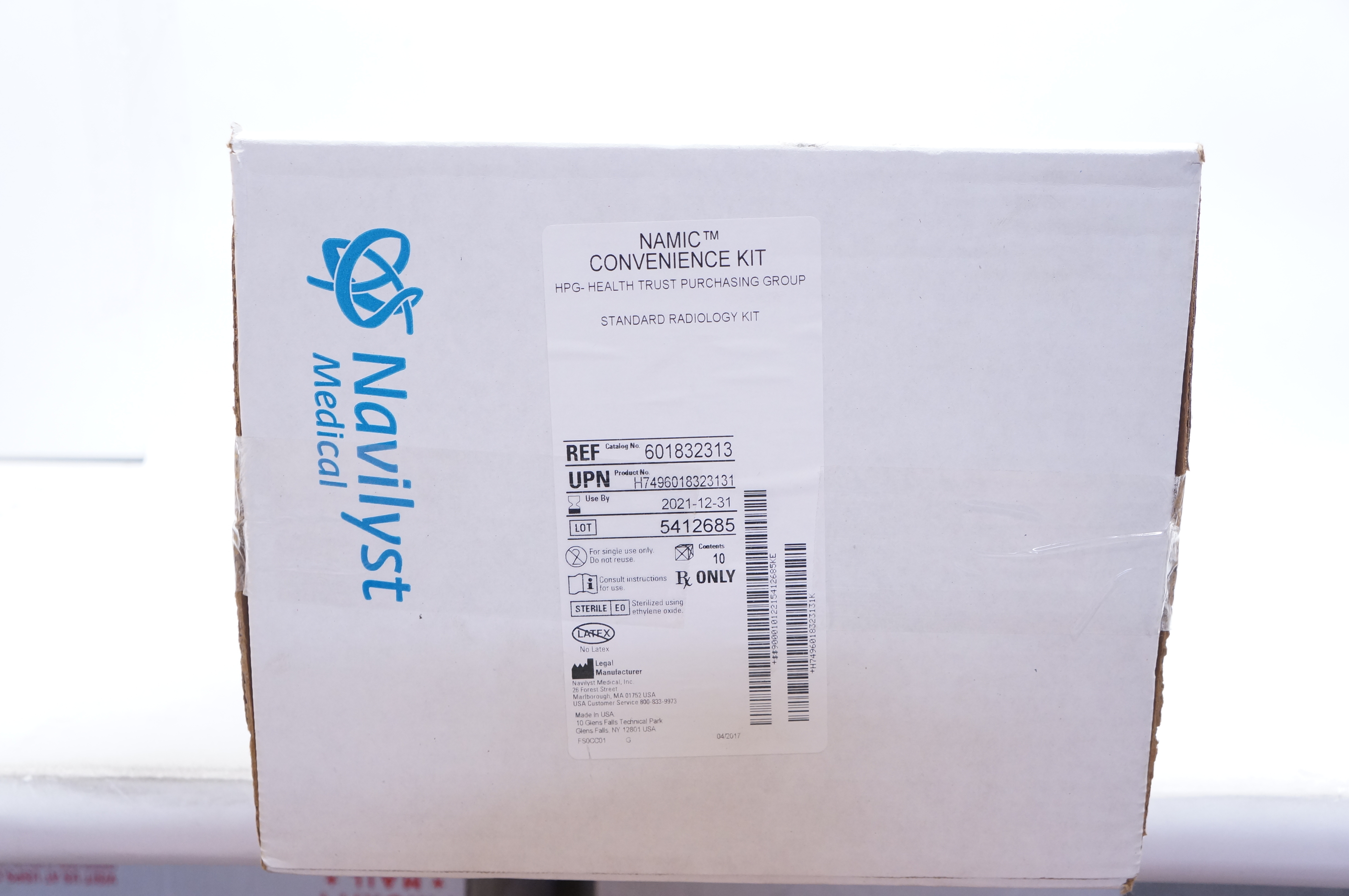 Navilyst Medical 601832313 NAMIC Convenience Kit Standard Radiology - Box of 10