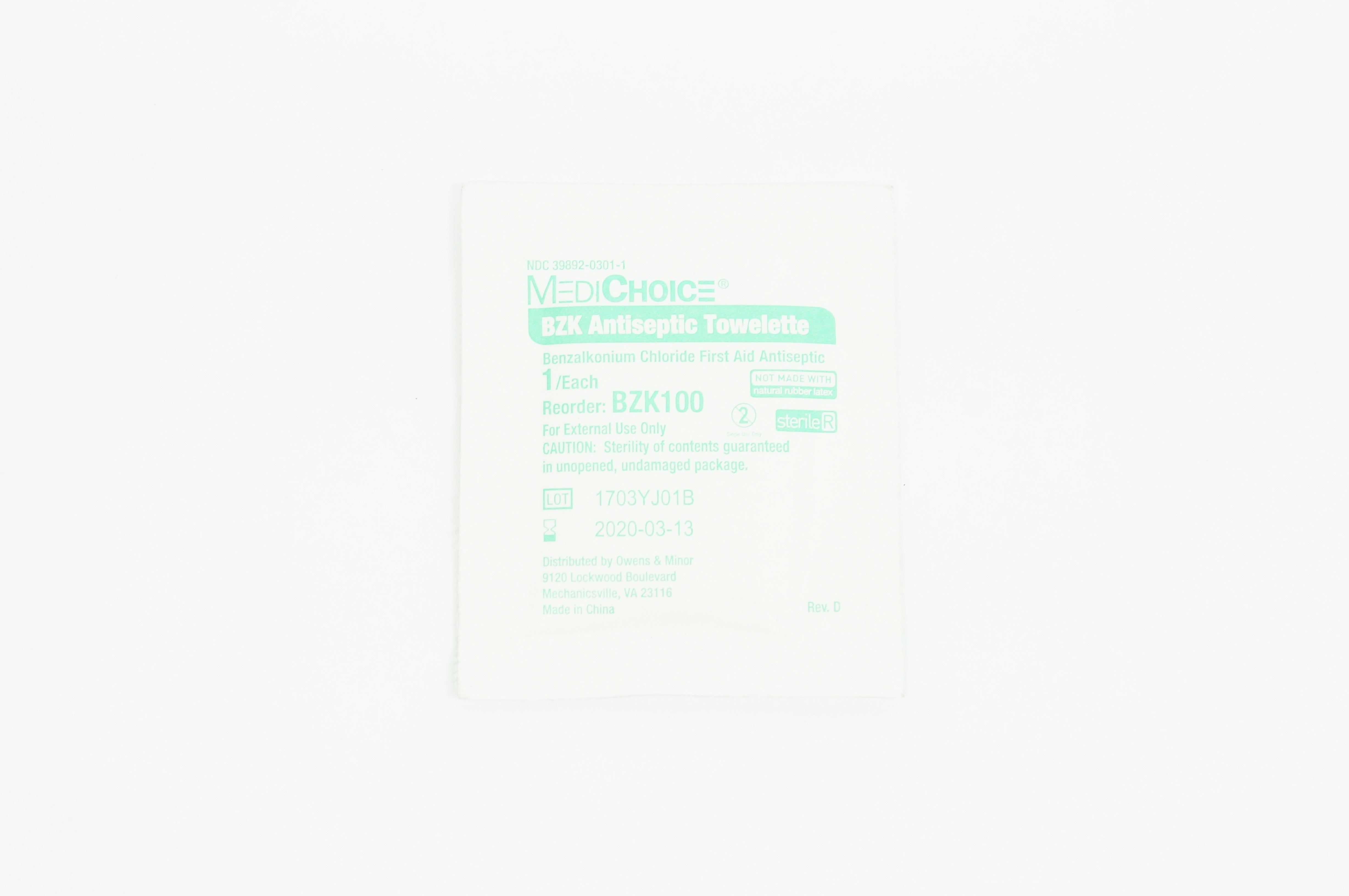 MediChoice BZK100 BZK Antiseptic Towelette (x)