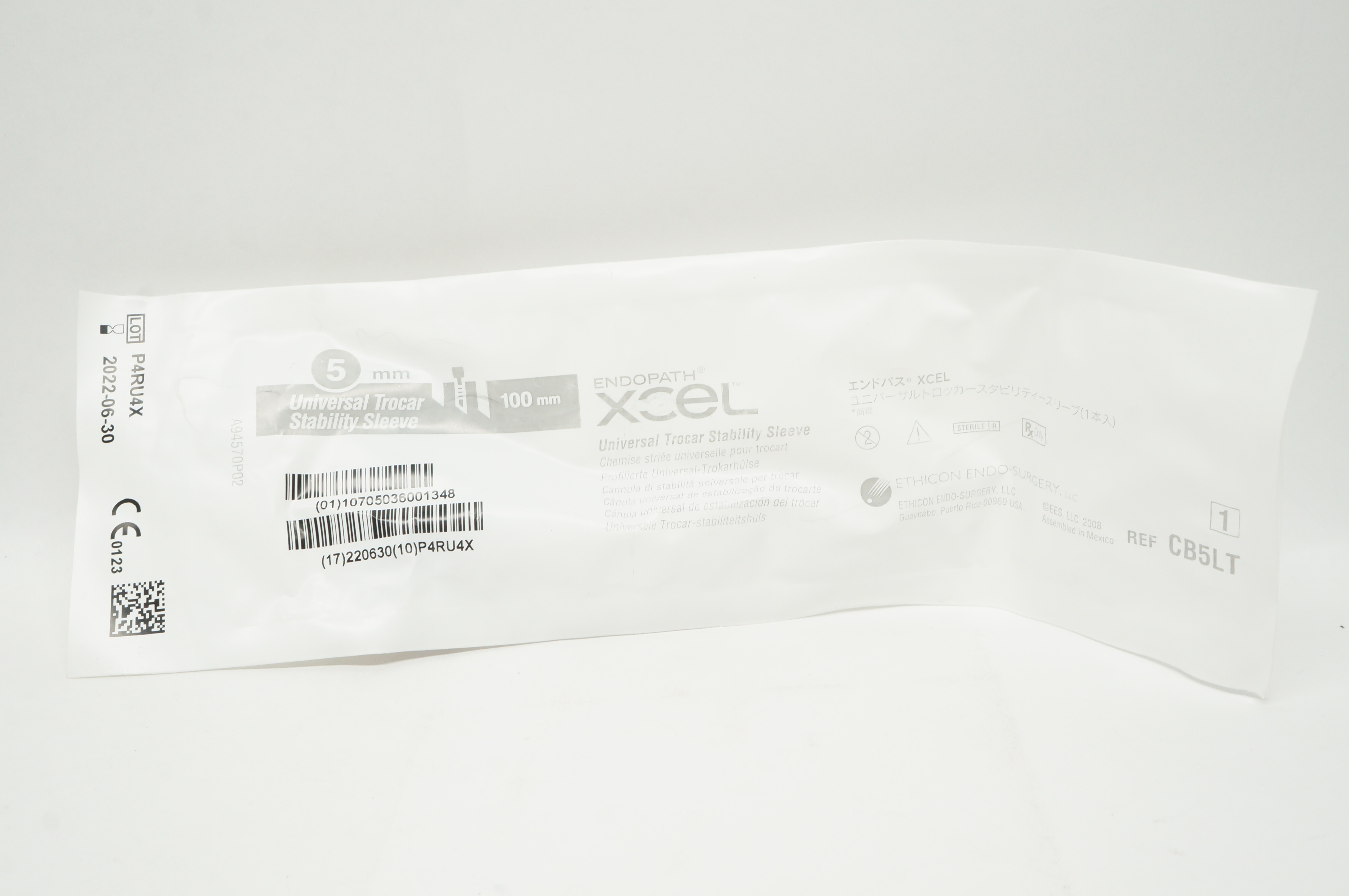 Ethicon CB5LT Xcel Trocar Sleeve W/ Stability Sleeve 5mm x 100mm