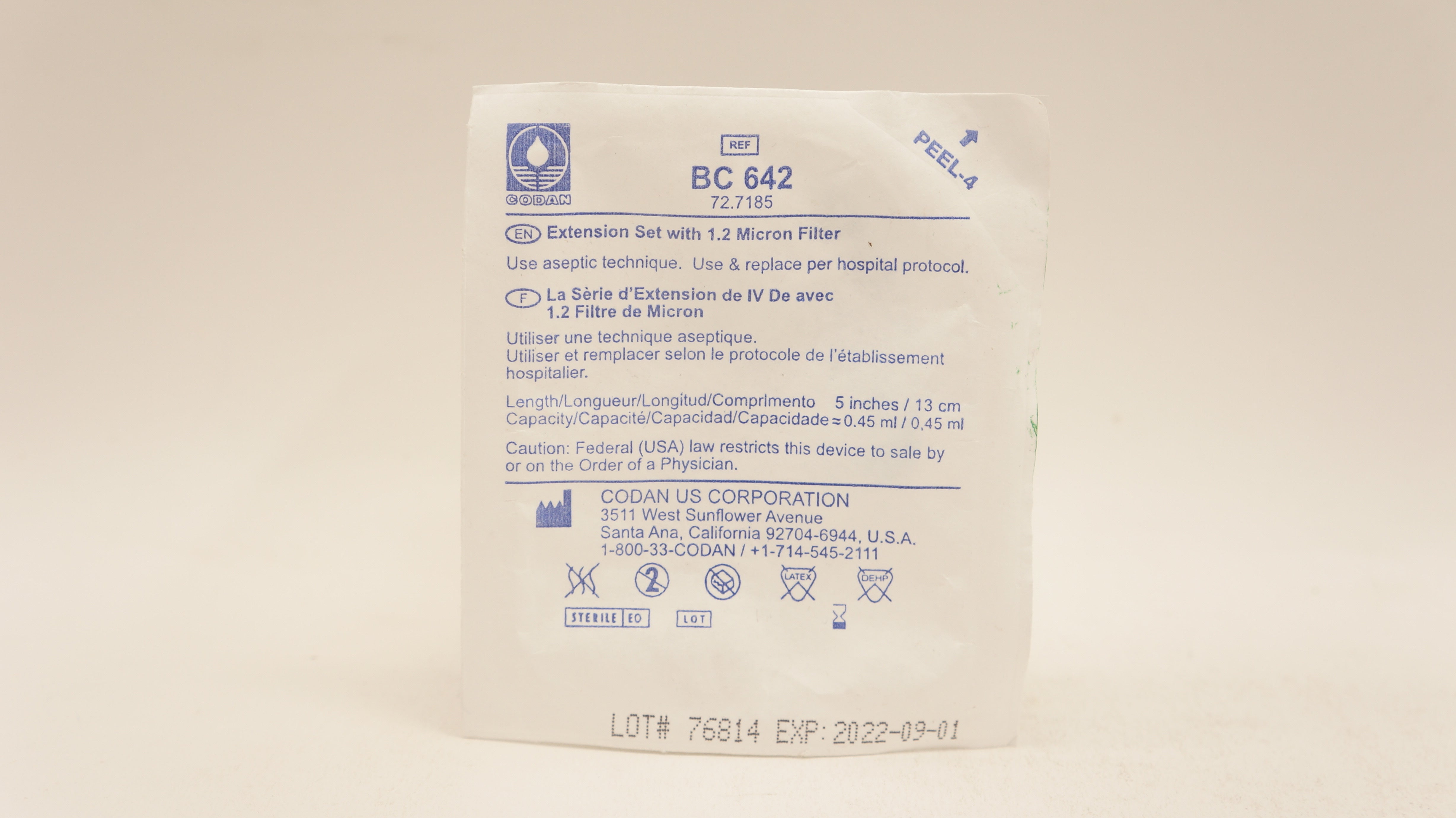 Codan BC 642 Extension Set with 1.2 Micron Filter