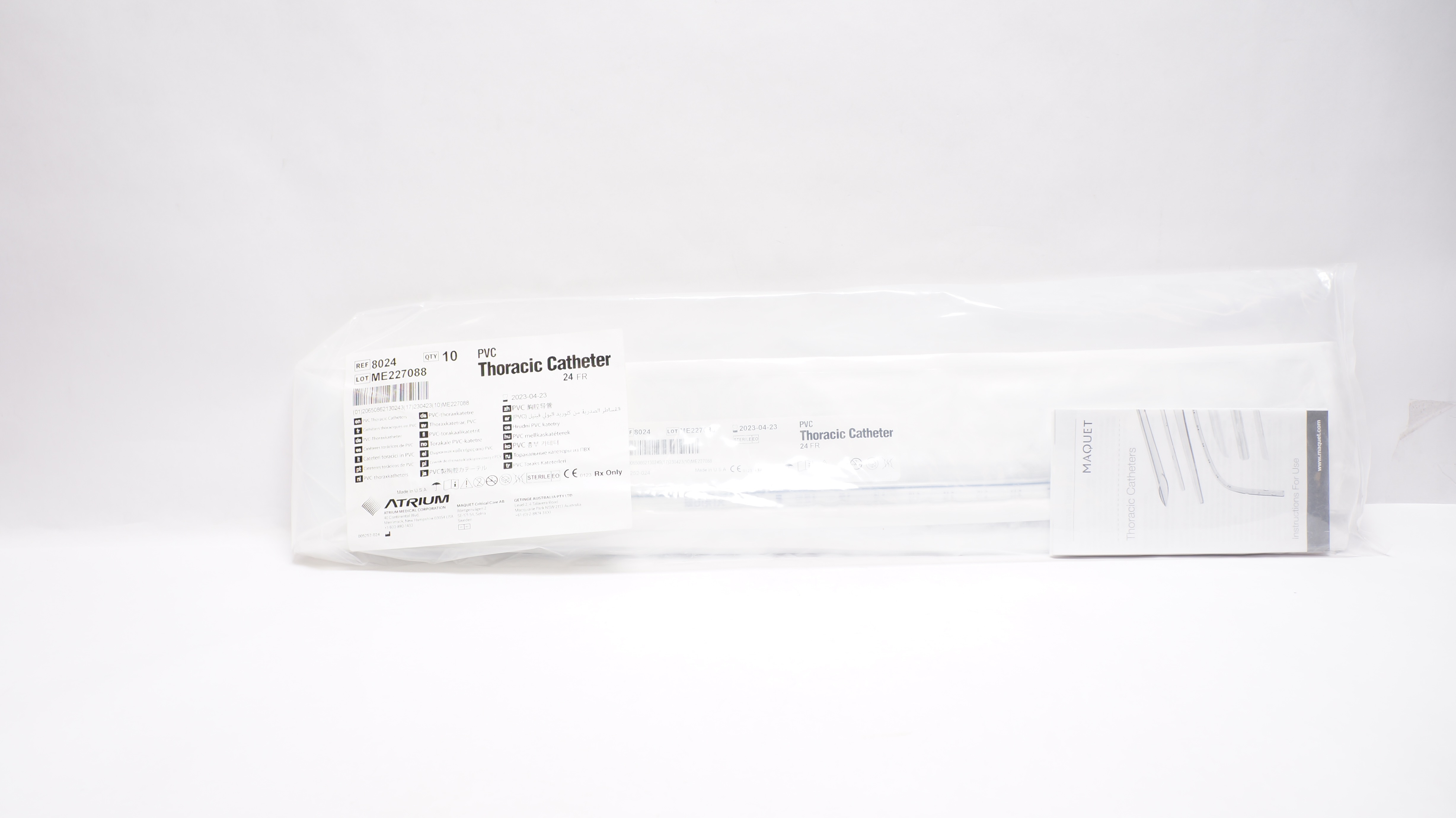 Atrium 8024 PVC Thoracic Cath. 24 Fr. (x) - Pack of 10