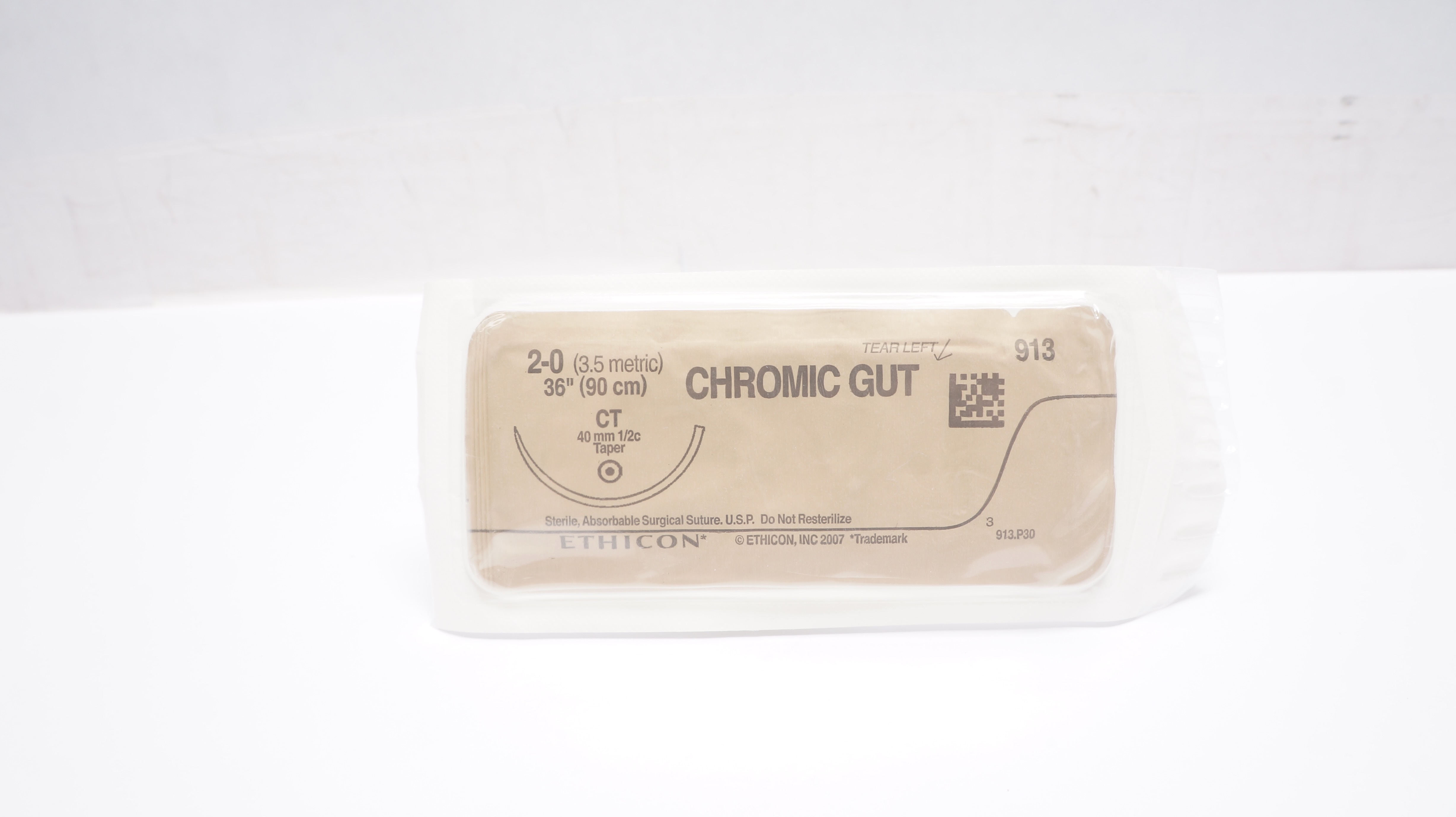 Ethicon 913 2-0 CHROMIC GUT Surgical Stre CT 40mm 1/2c Taper, 36inch (x)