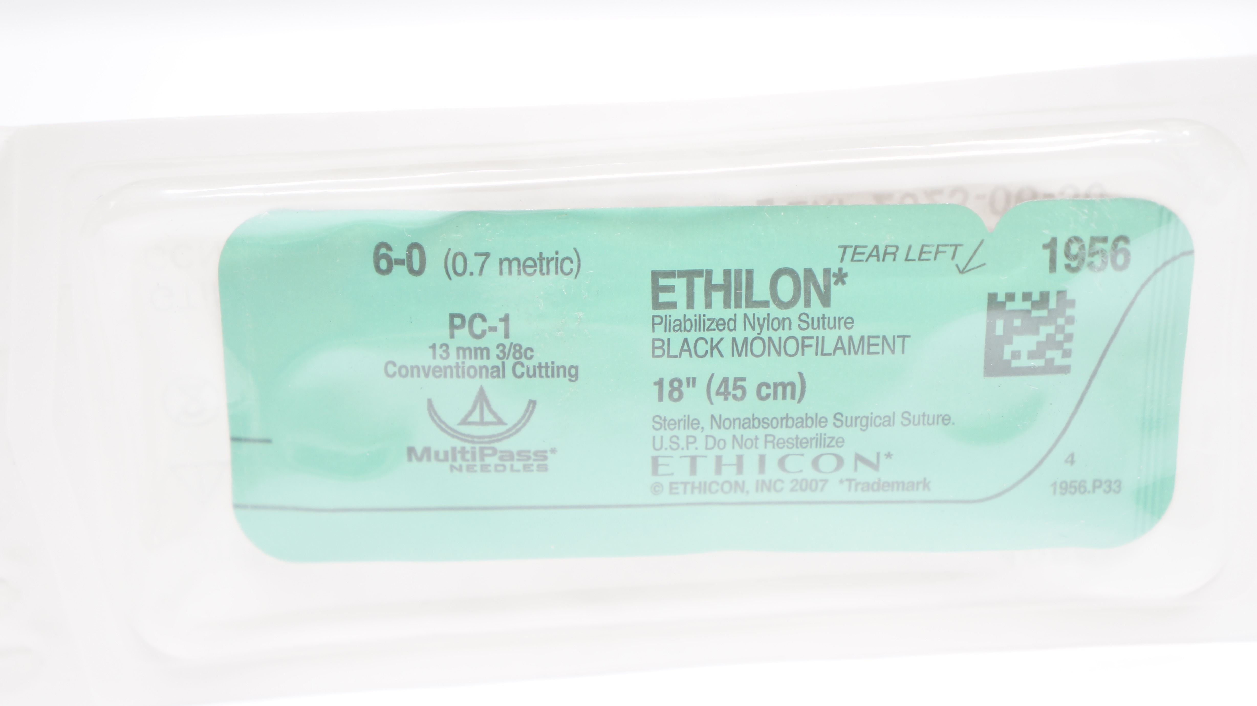 Ethicon 1956 6-0 ETHILON, PC-1,  Conventional Cutting 13mm 3/8c , 18inch (x)