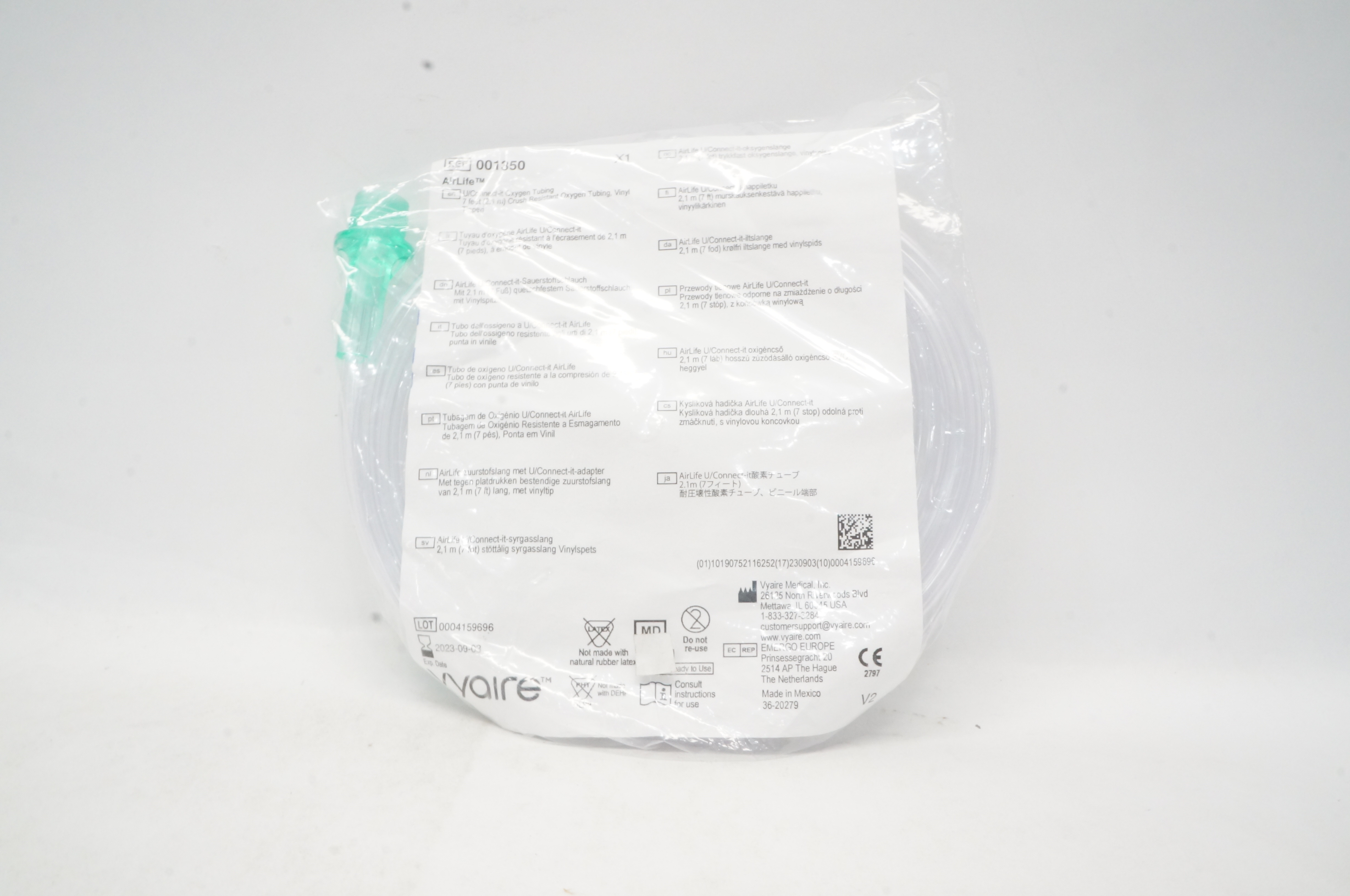 CareFusion 001350 AirLife U/Connectit Crush Resistant Oxygen Tubing 7feet