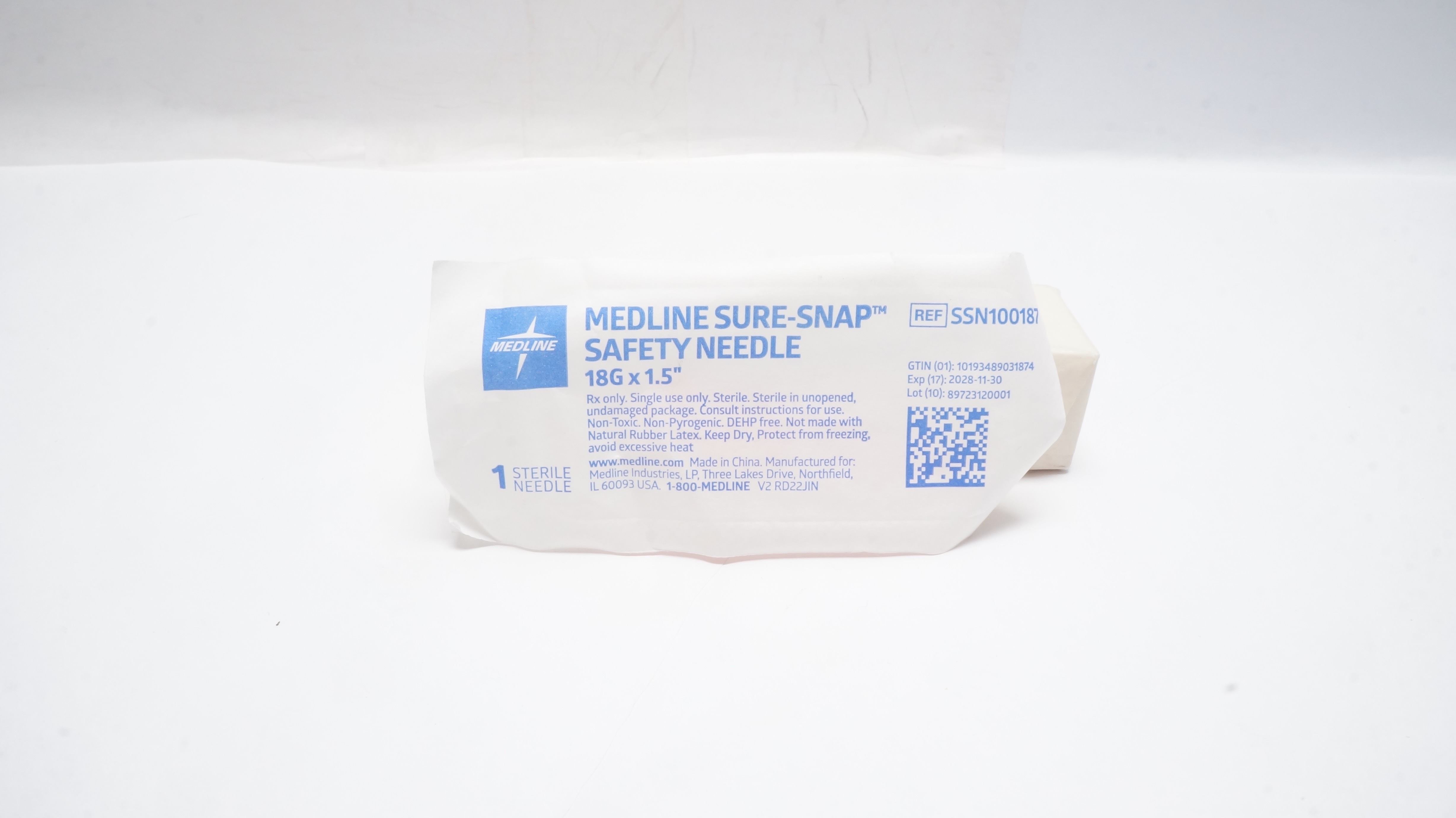 Medline SSN100187 Sure-Snap Safety Ndle 18G x 1.5inch