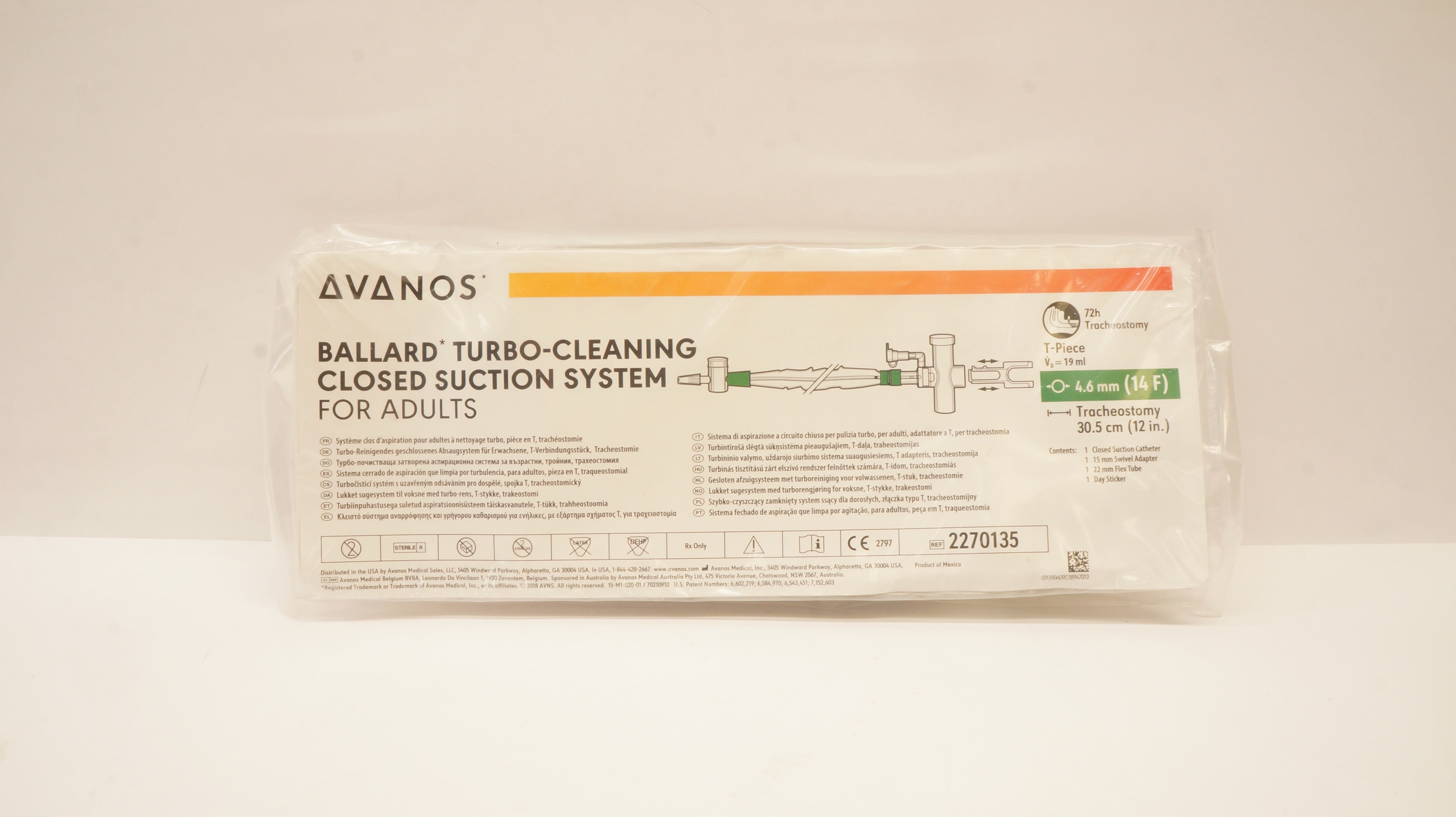 Avanos 2270135 Turbo-Cleaning Closed Suction System for Adults 14F x 12 inch