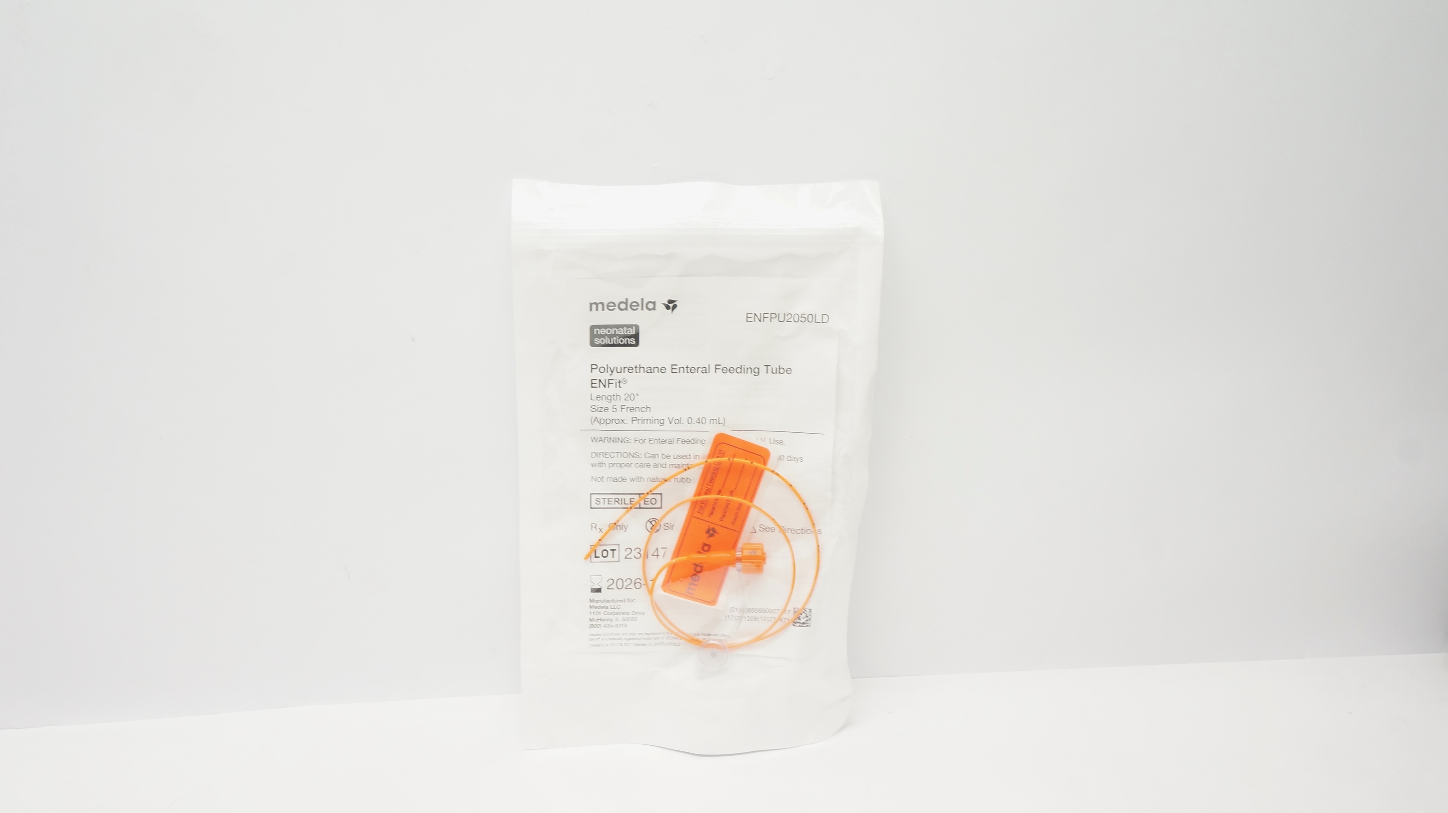 Medela ENFPU2050LD Polyurethane Enteral Feeding Tube ENFit 20In,Size 5