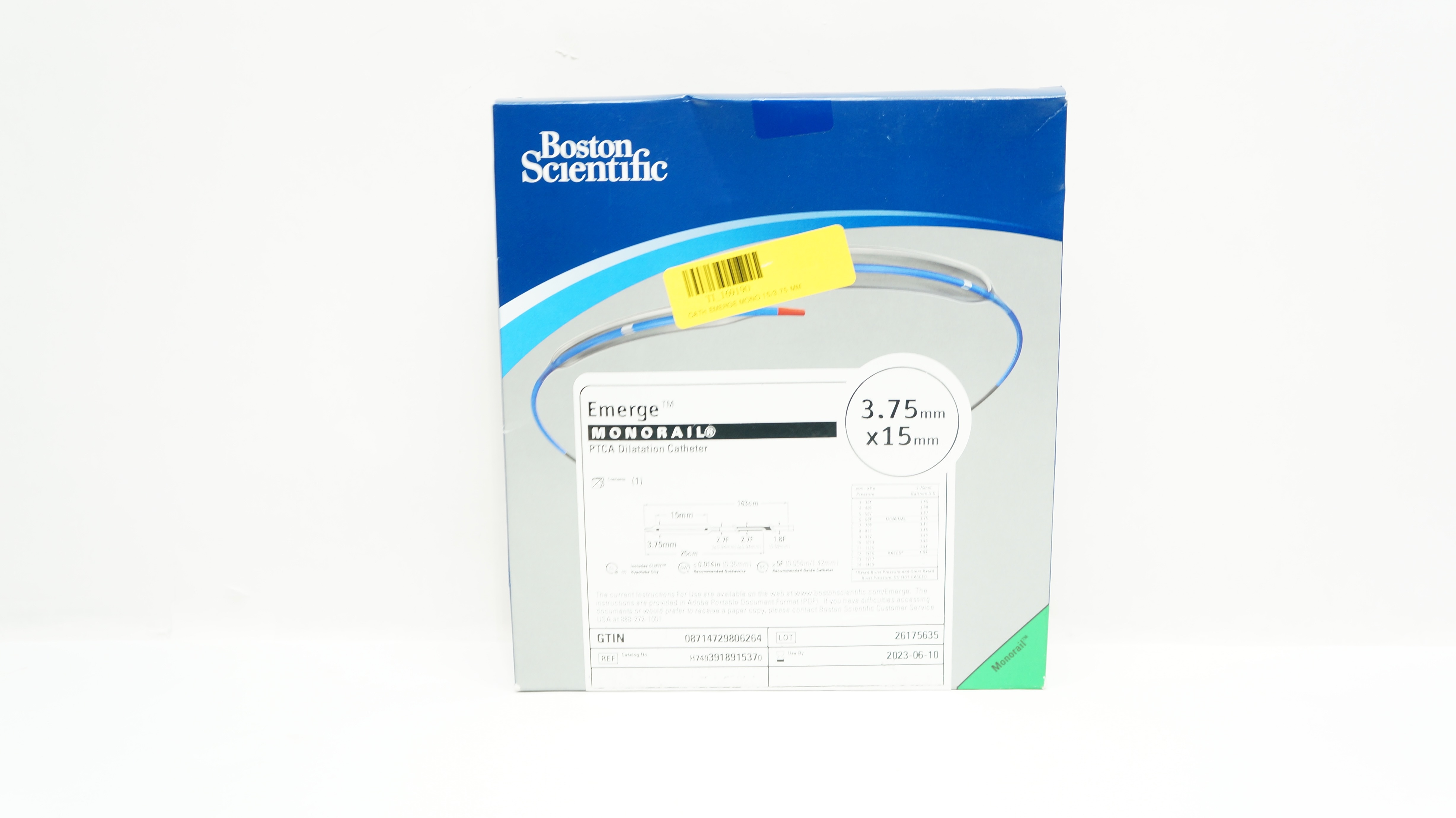 Boston Scientific H7493918915370 Emerge PTCA Dilatation Cath. 3.75mm x 15mm (x)