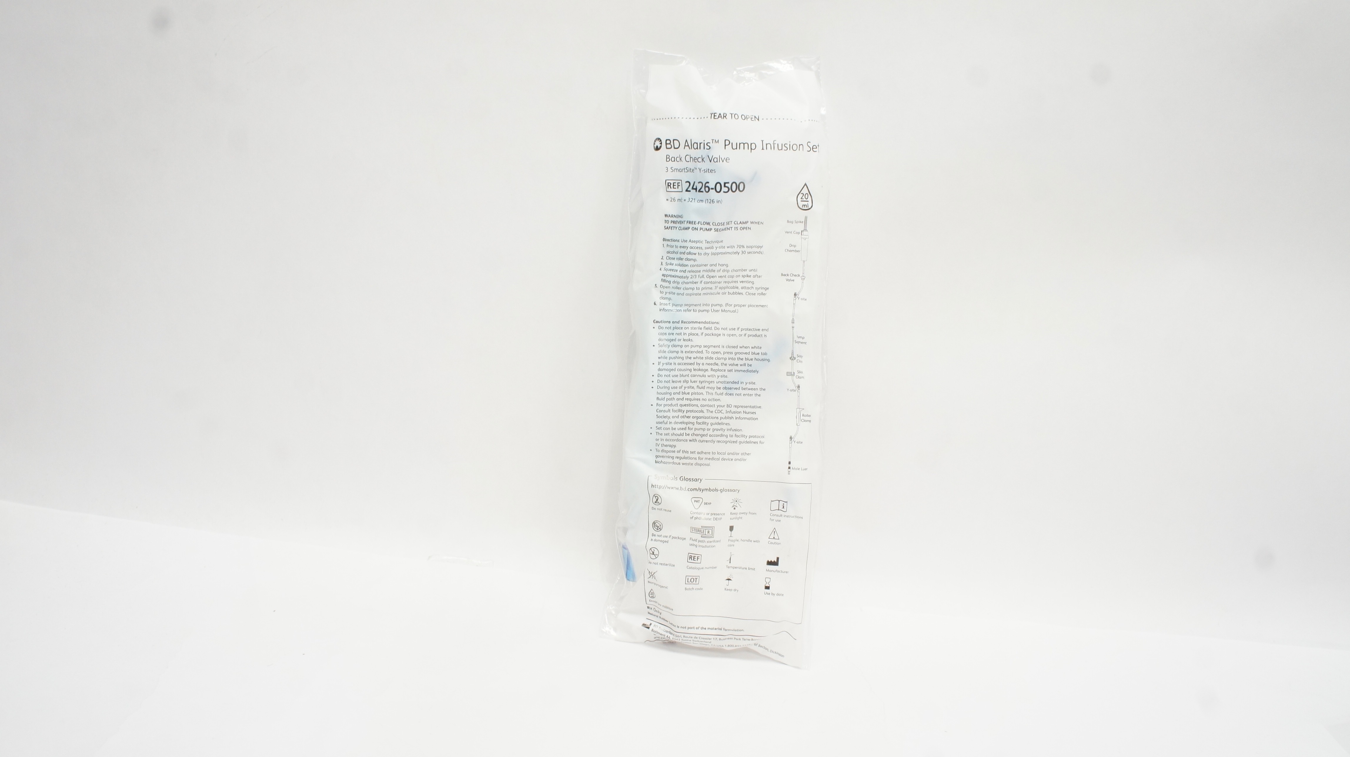 BD 2426-0500 Alaris Pump Infusion Set 26mL x 126inch Approx. 20Drops/mL