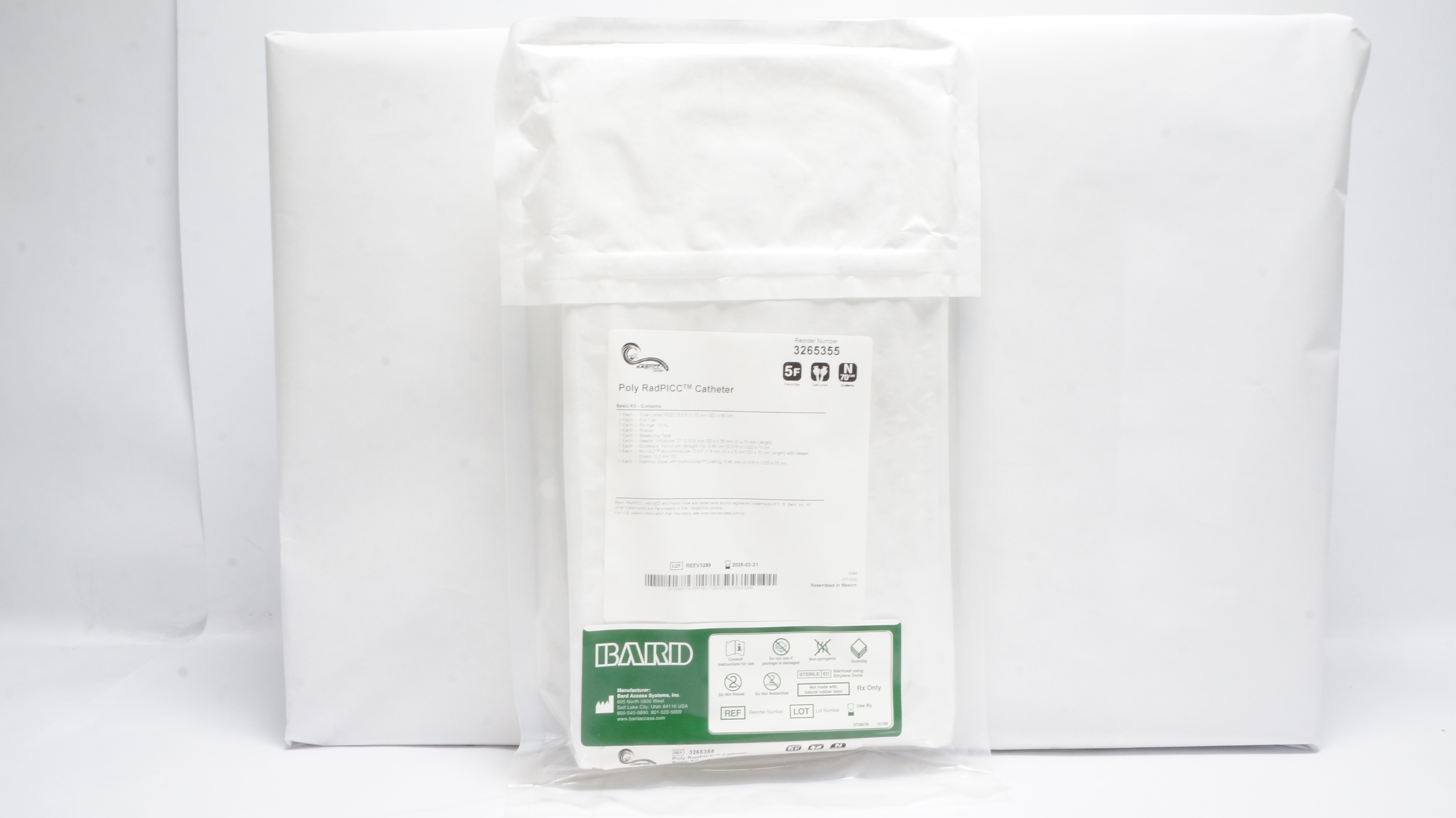 Bard 3265355 Poly RadPICC Catheter, 5F, Basic Kit (x)