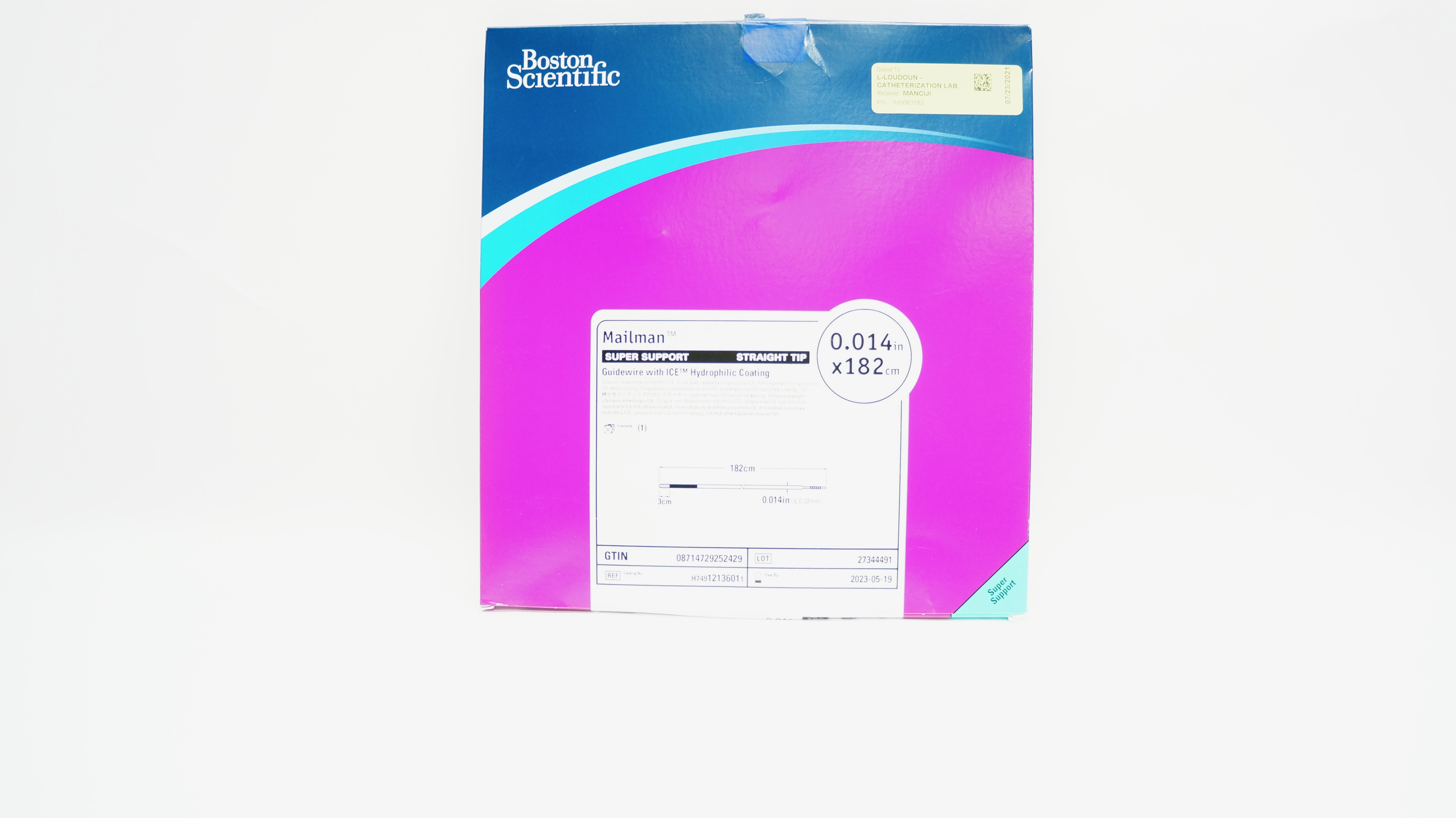 Boston Scientific 1213601 Mailman Guidewire w/ICE Hydrophilic Coating (x)