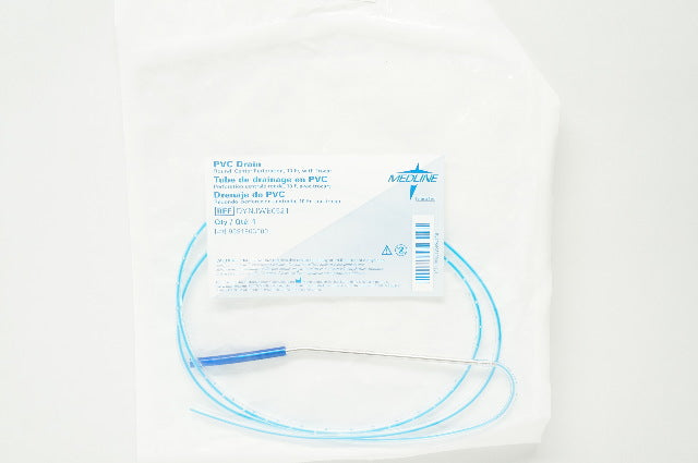 Medline DYNJWE0521 PVC Drain Round, Center Perforation W/Trocar, 10Fr