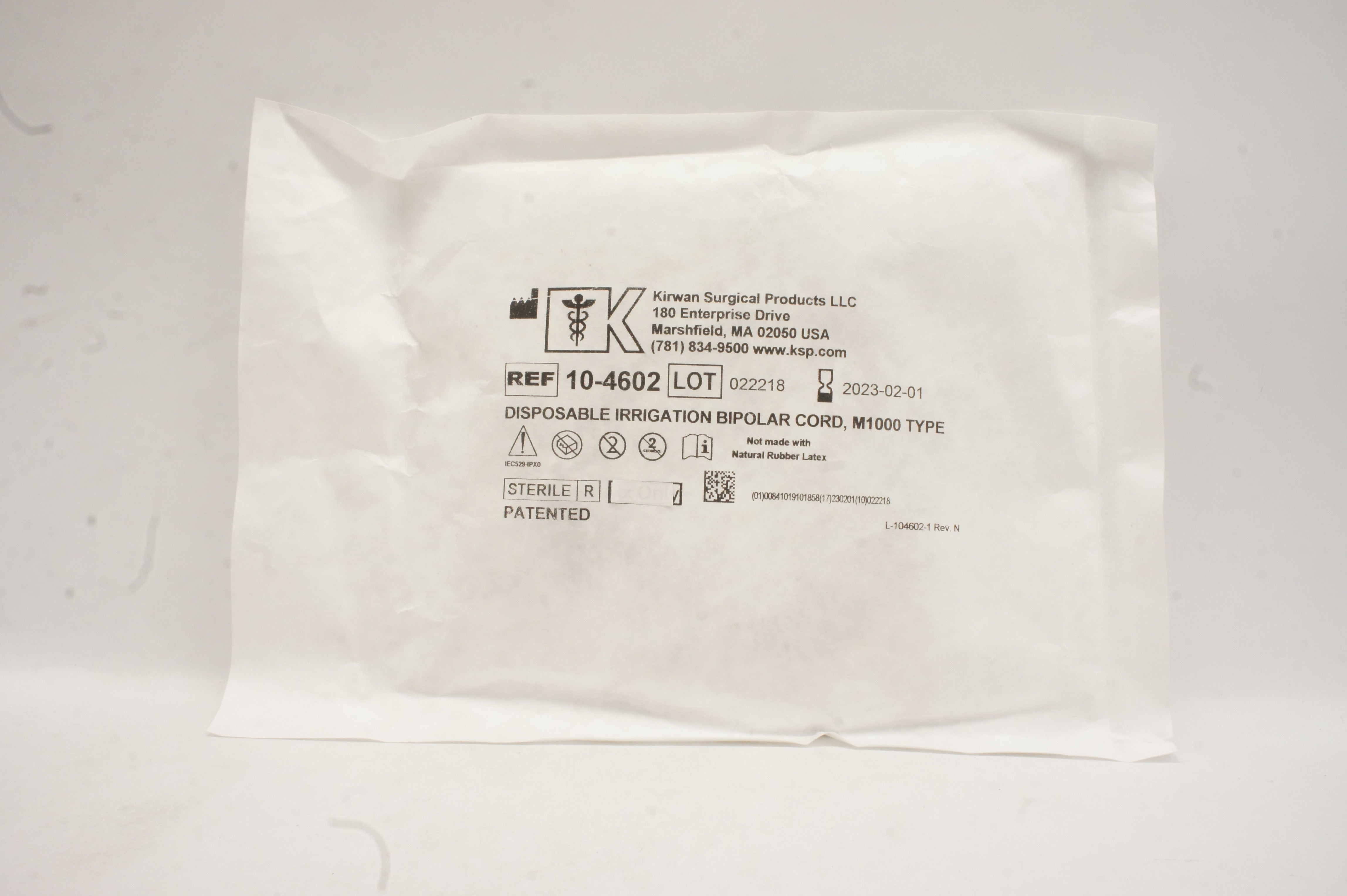 Kirwan Surgical 10-4602 Disposable Irrigation Bipolar Cord M1000 Type