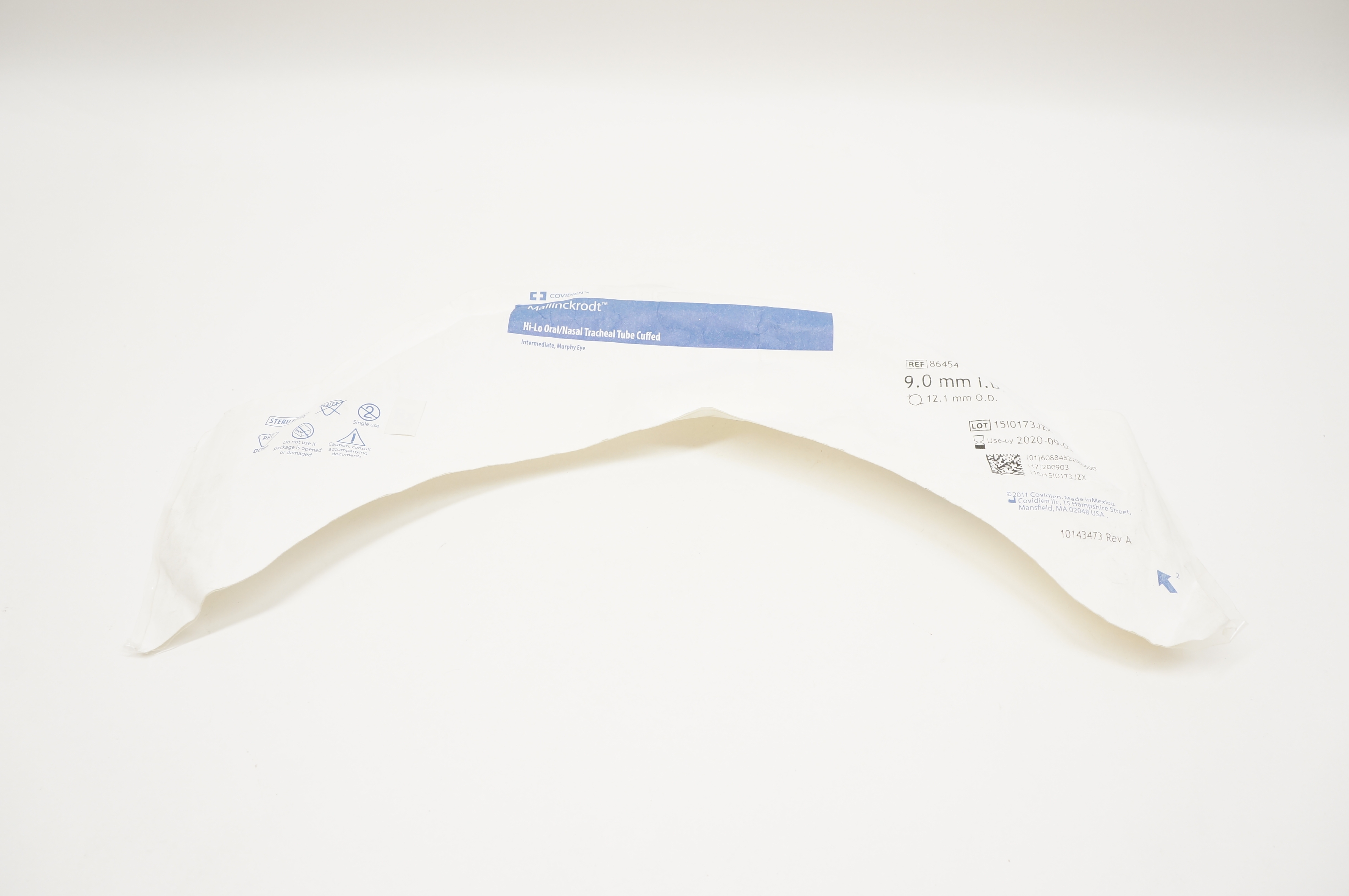 Covidien 86454 Shiley Hi-Lo Oral/Nasal Tracheal Tube Cuffed 9.0mm x 12.1mm