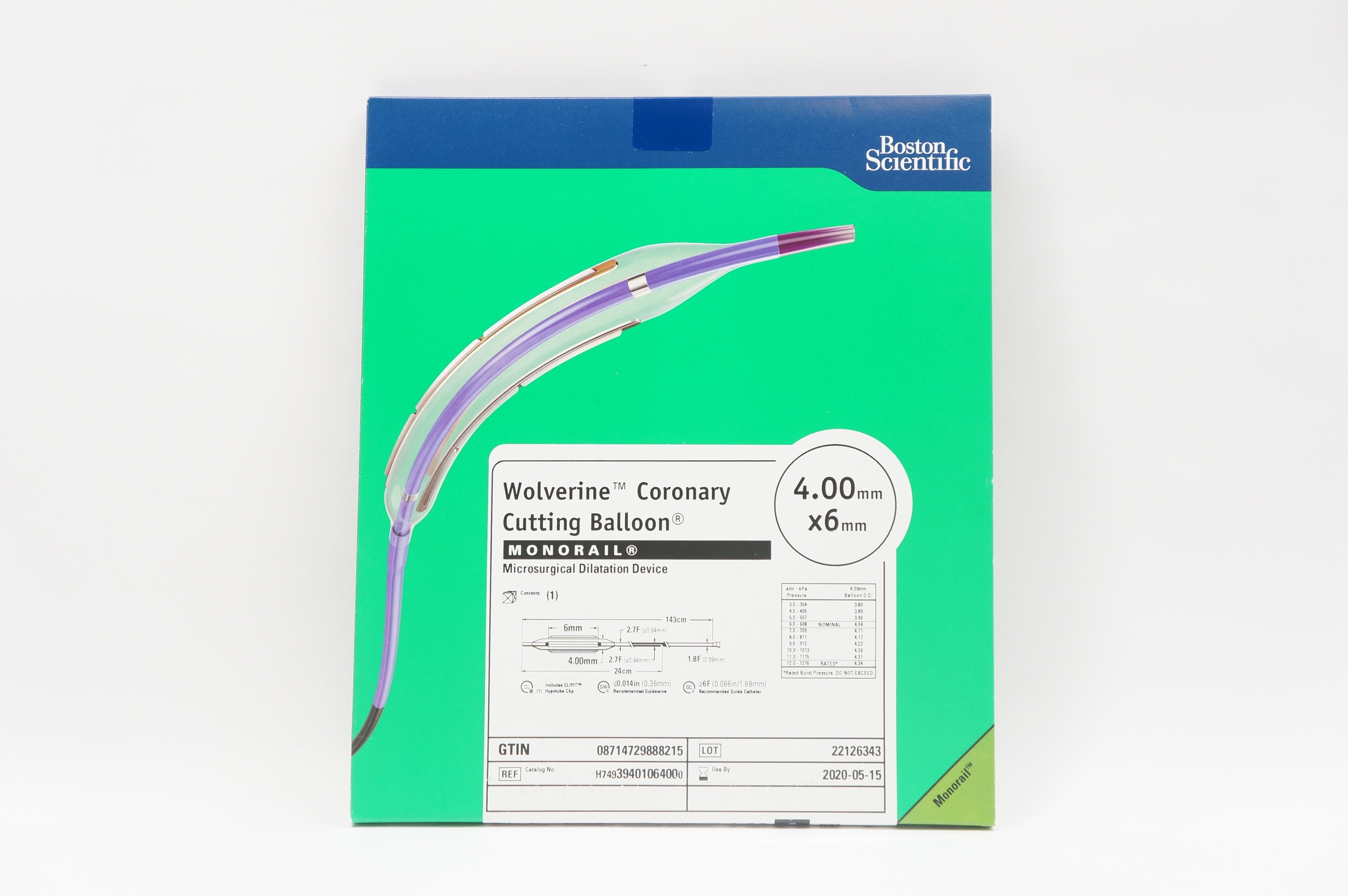 Boston Scientific H74939401064000 Wolverine Coronary Cutting Balloon 4mmx6mm (x)