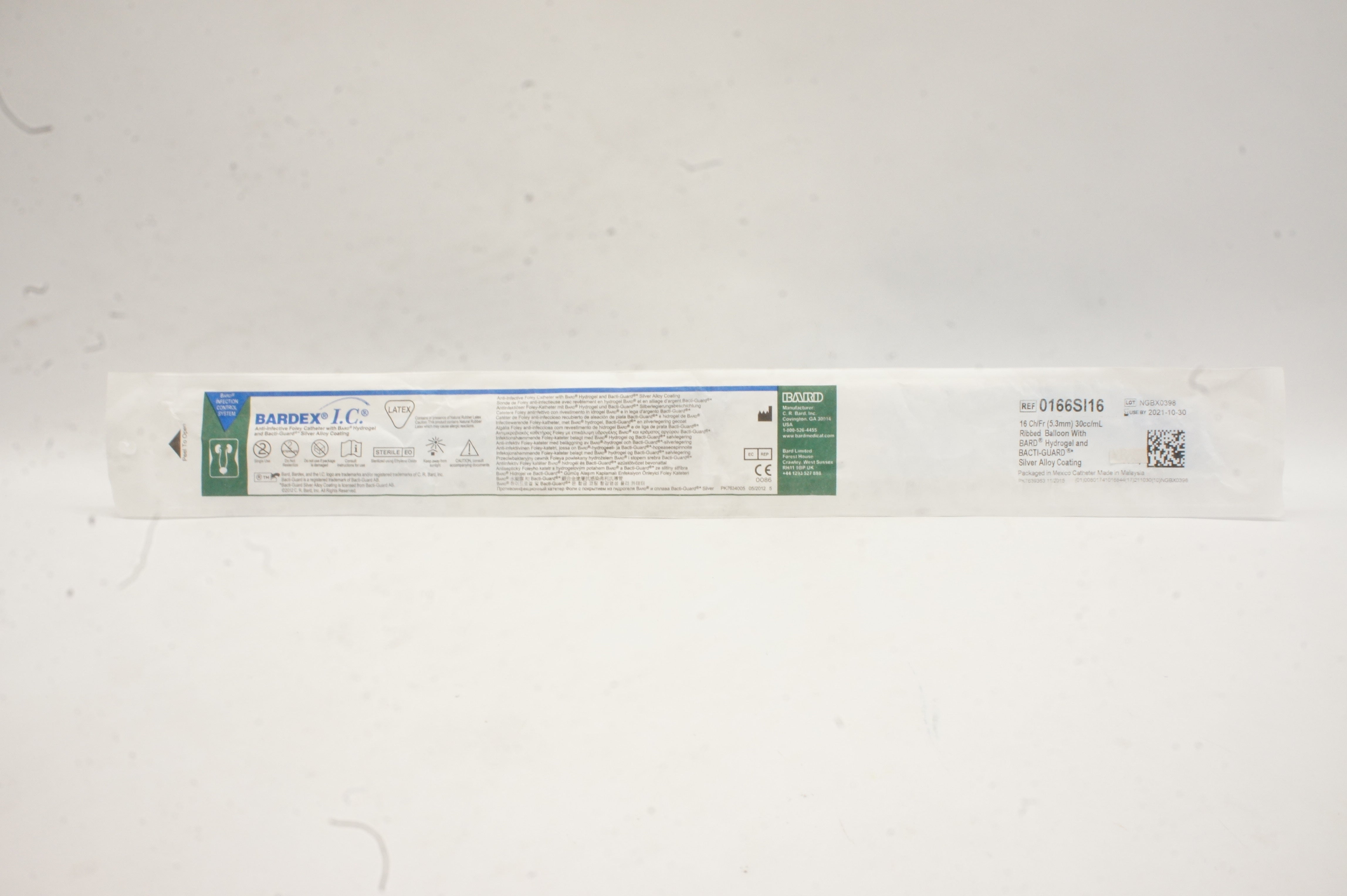 Bard 0166SI16 Bardex I.C. Foley Catheter 16Ch/Fr 30cc/ml