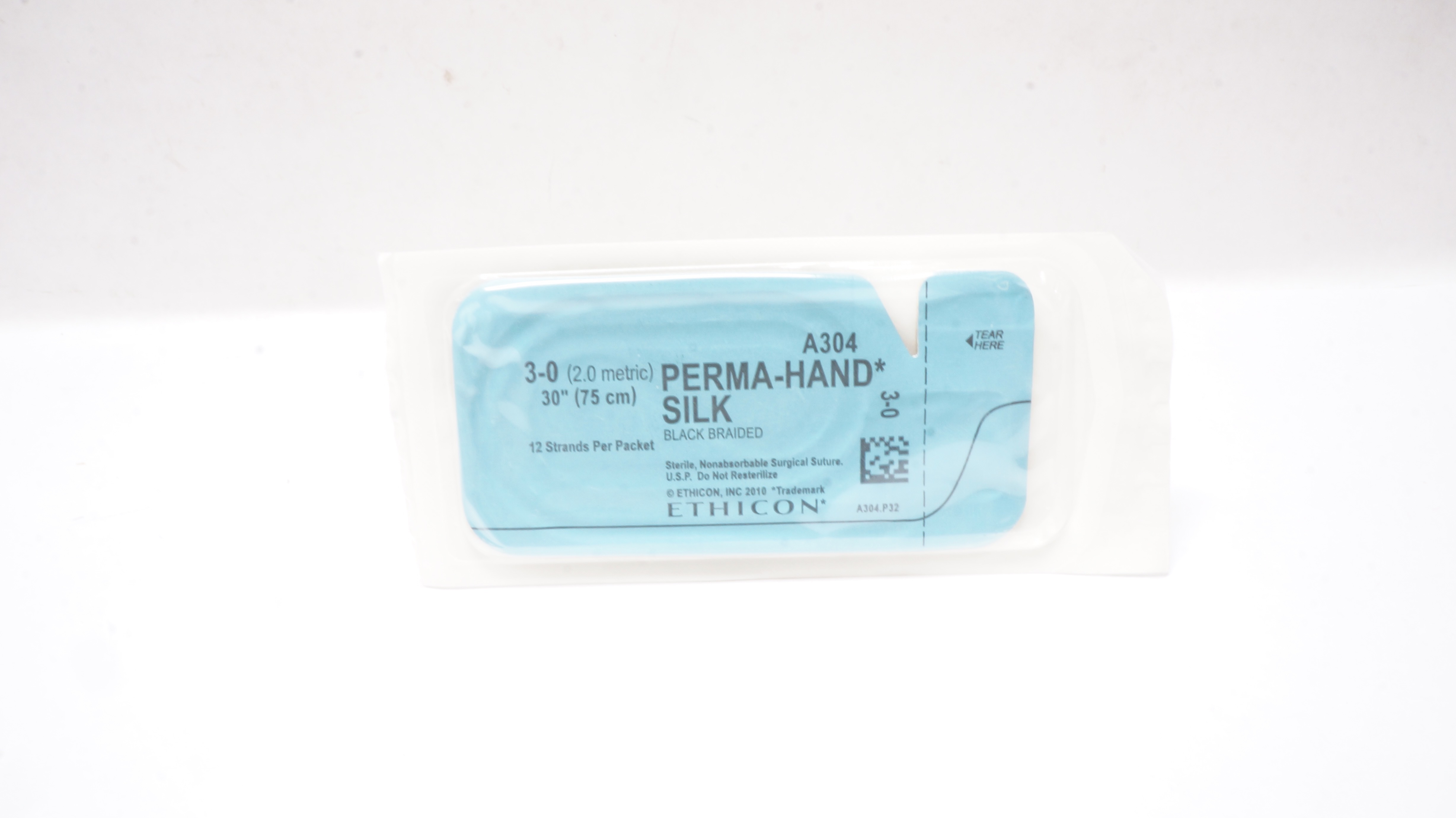 Ethicon A304 3-0 Perma-Hand Silk Black Braided Surgical Stre 30 inch