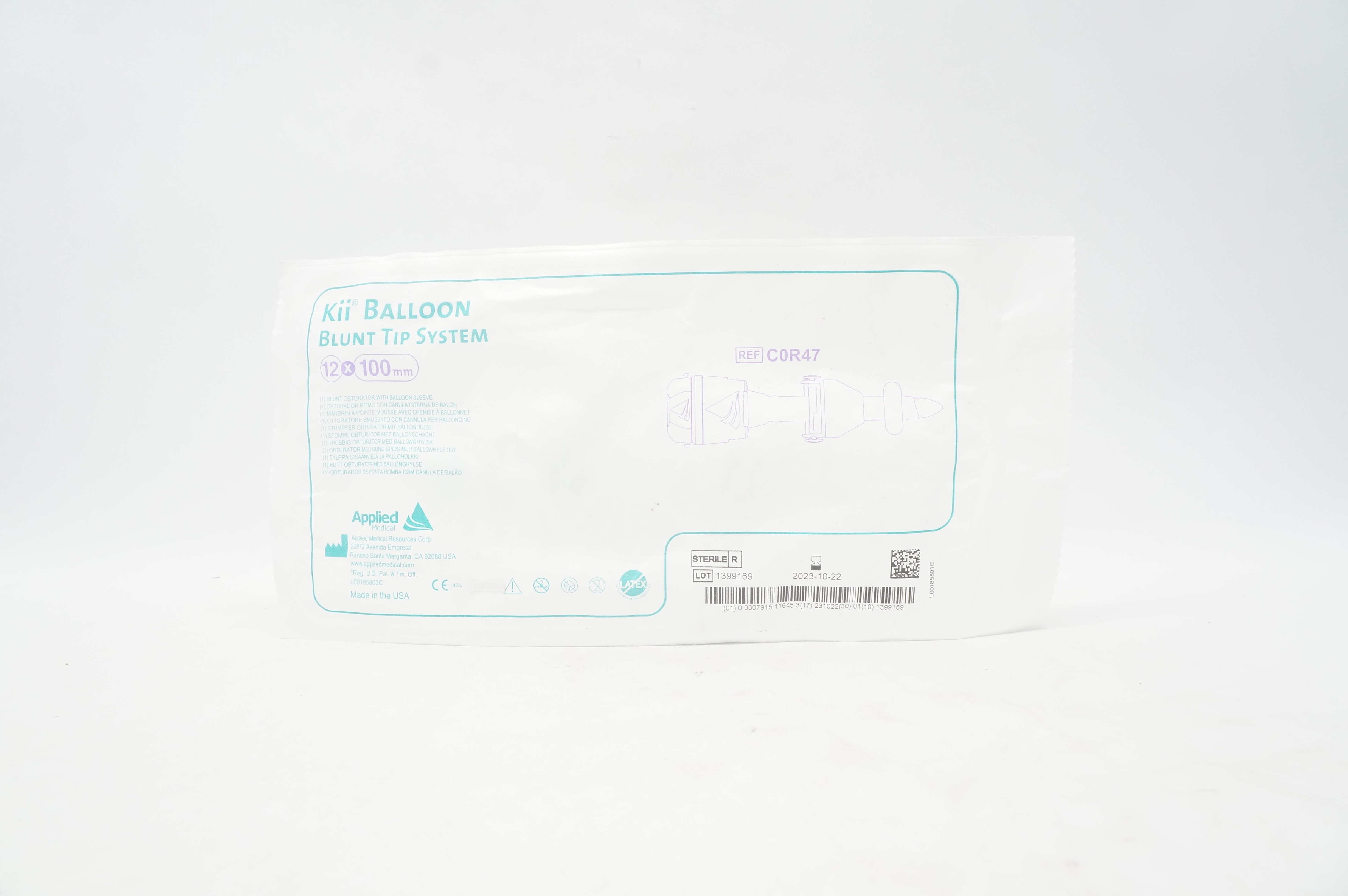 Applied Medical C0R47 Kii Blunt Obturator with Balloon Sleeve 12 mm x 100 mm