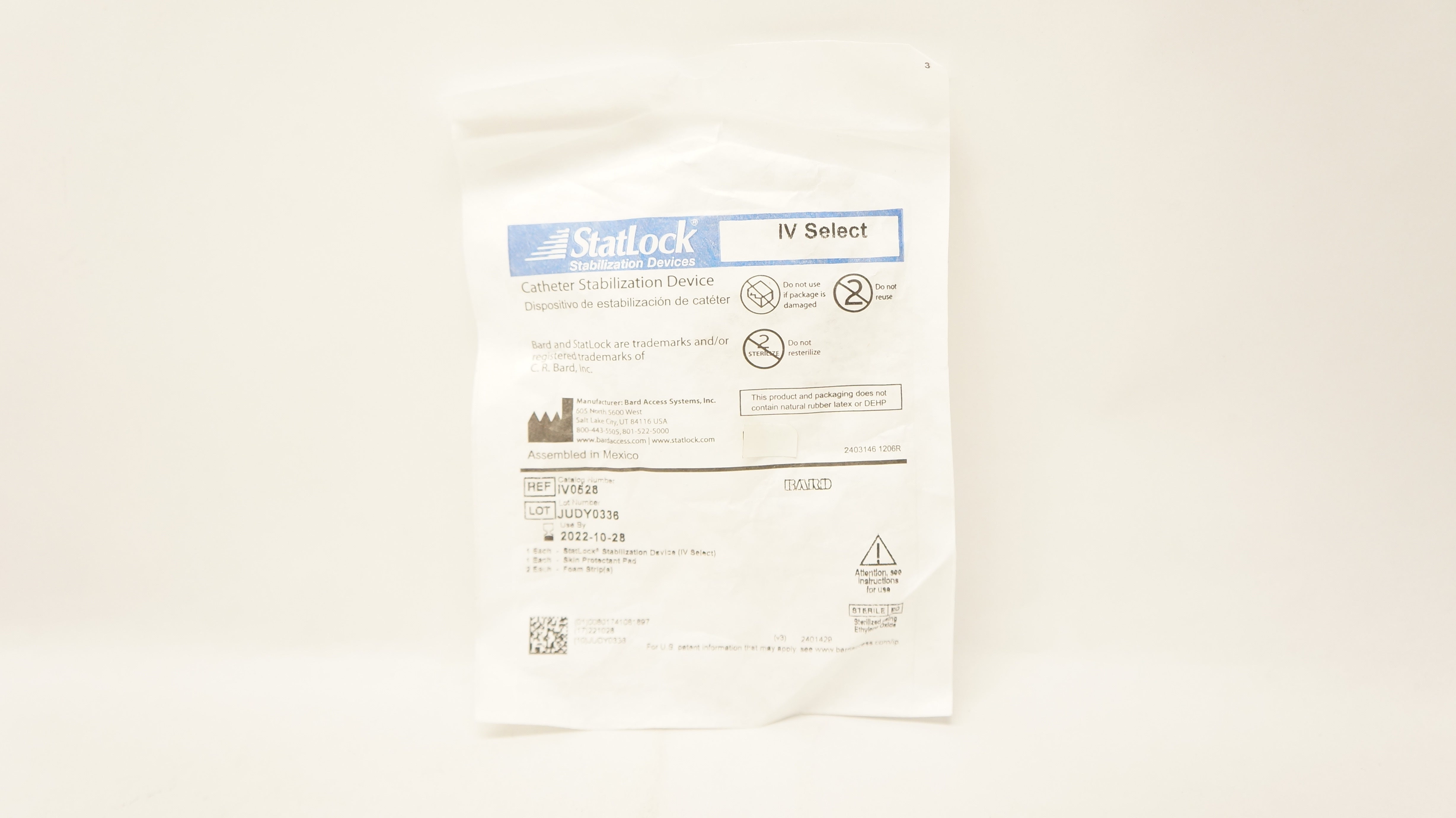 Bard IV0528 StatLock Cath. Stabilization Device IV Select (x)