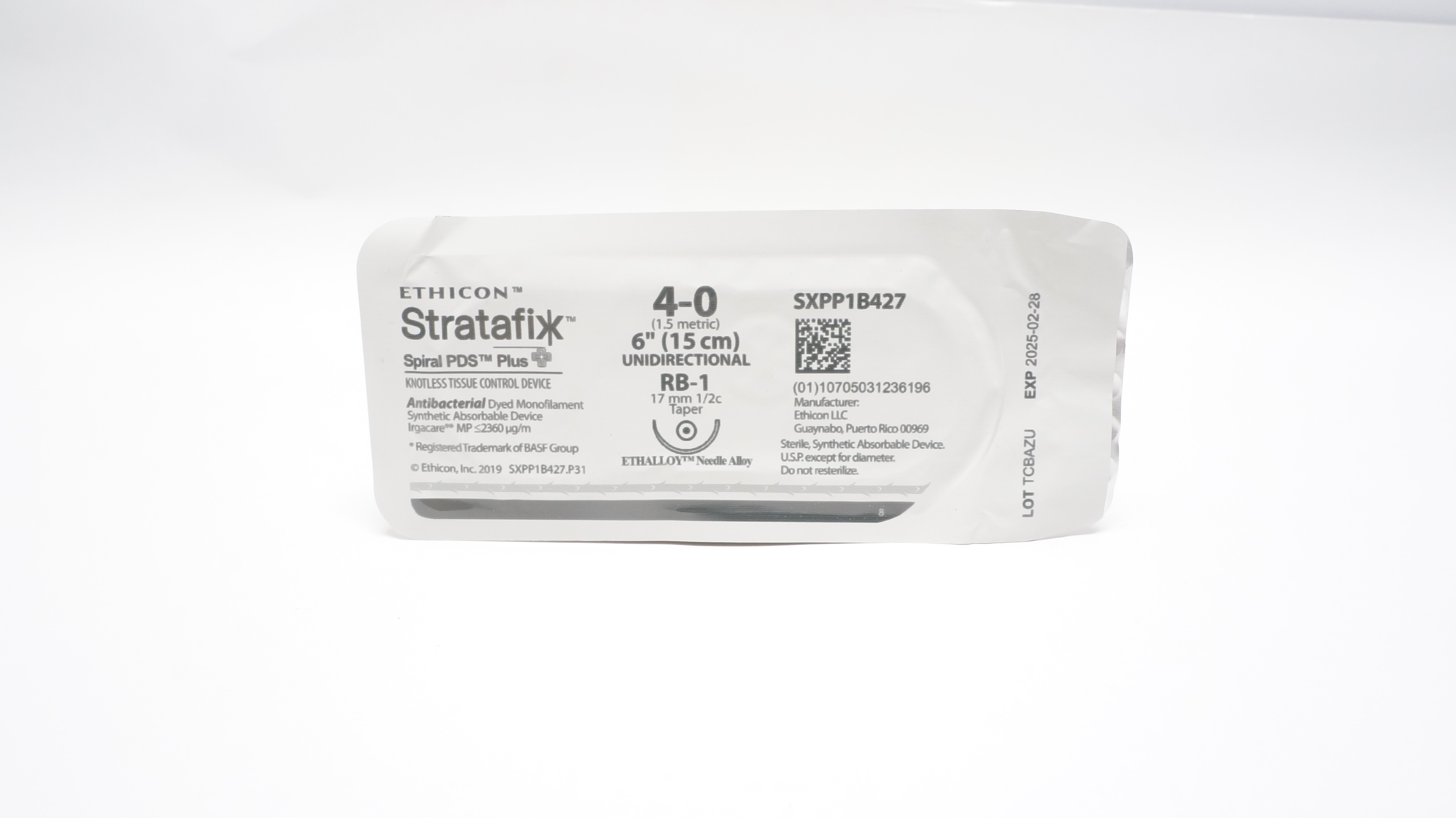 Ethicon SXPP1B427 4-0 Stratafix Unidirectional RB-1 17mm 1/2c Taper 6in (x)