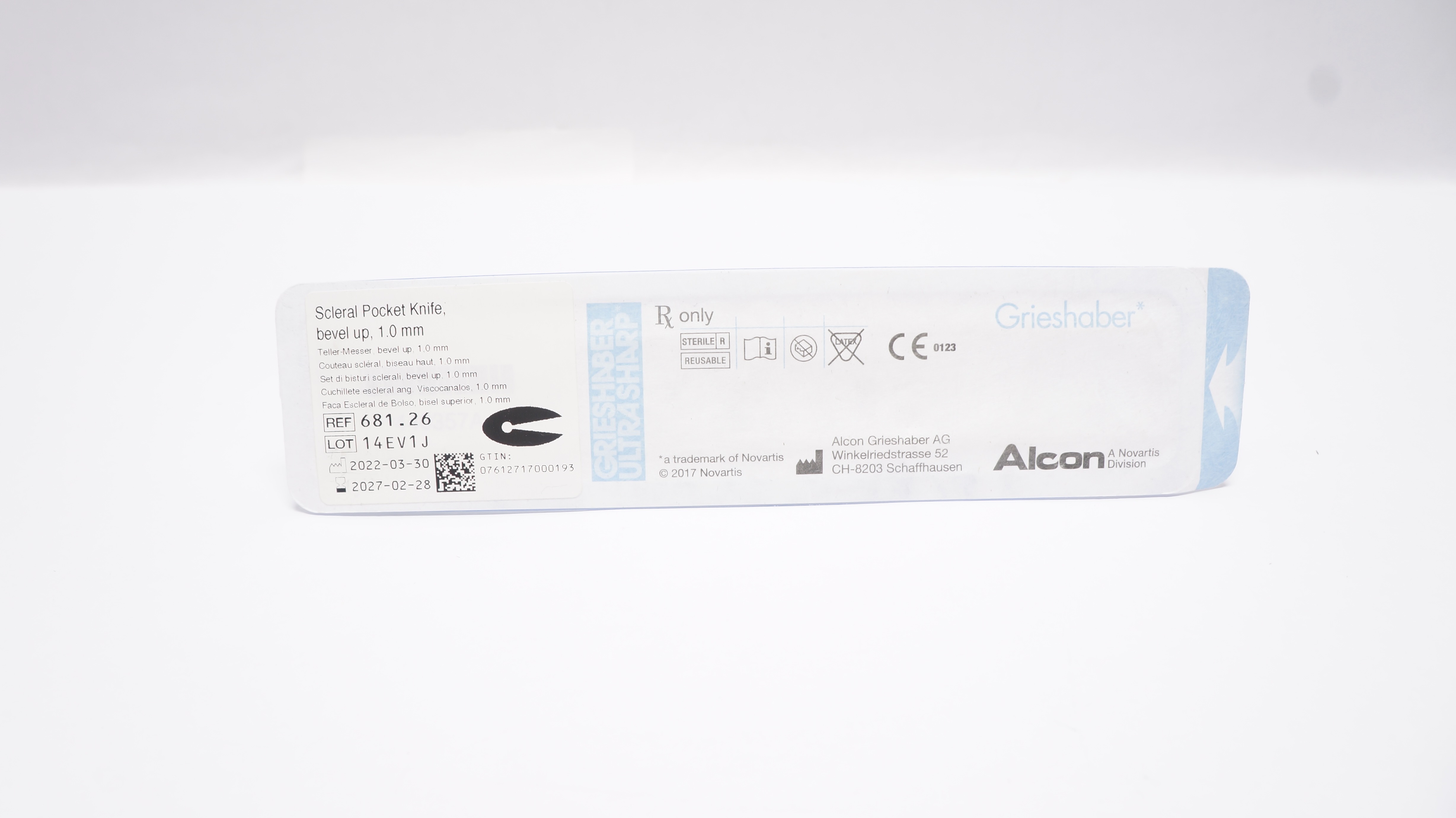 Alcon 681.26 Grieshaber Ultrasharp Scleral Pocket Microsurgery Knife