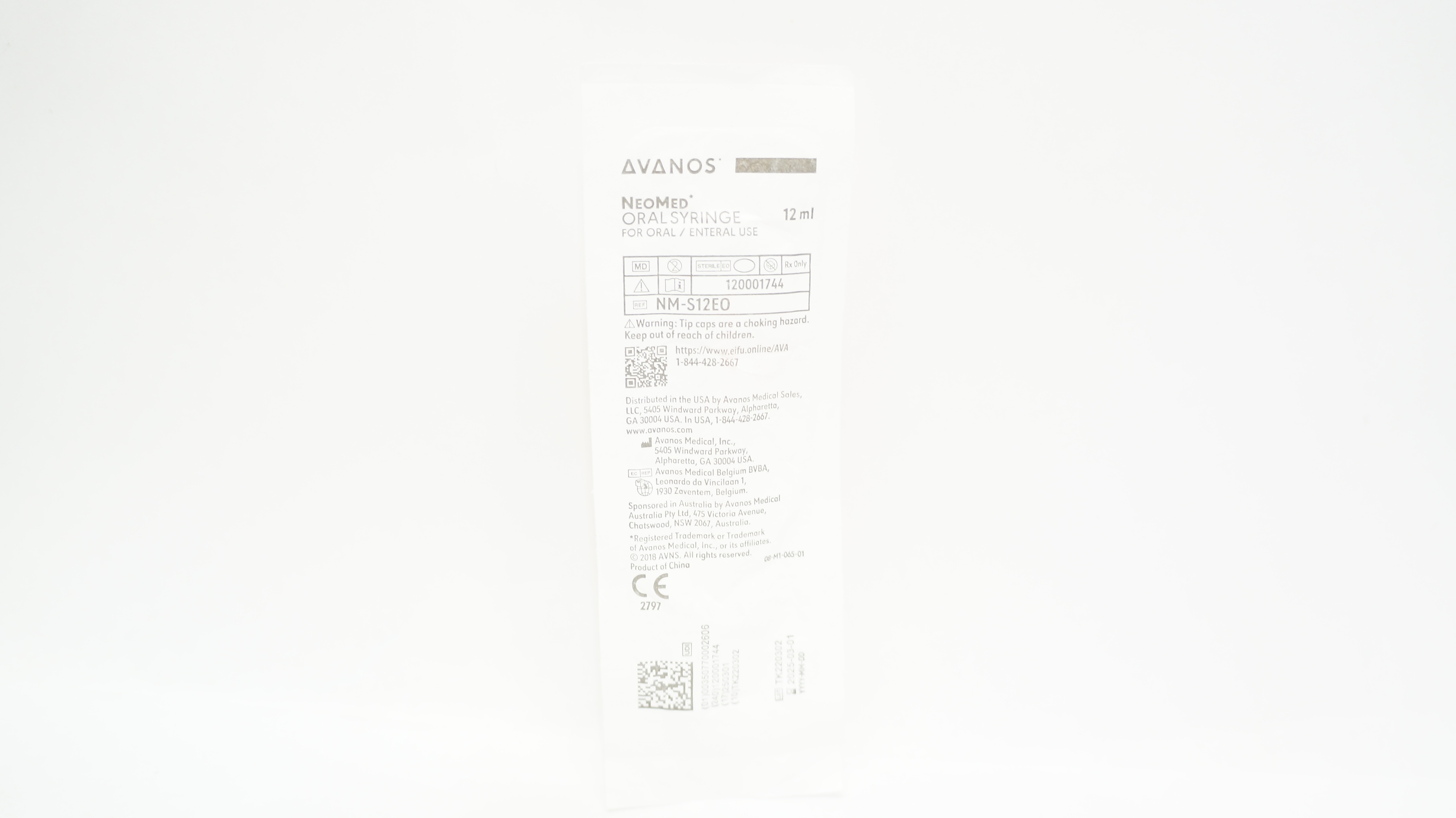 Avanos NM-S12EO NeoMed Oral Syringe for Oral / Enteral Use 12ml