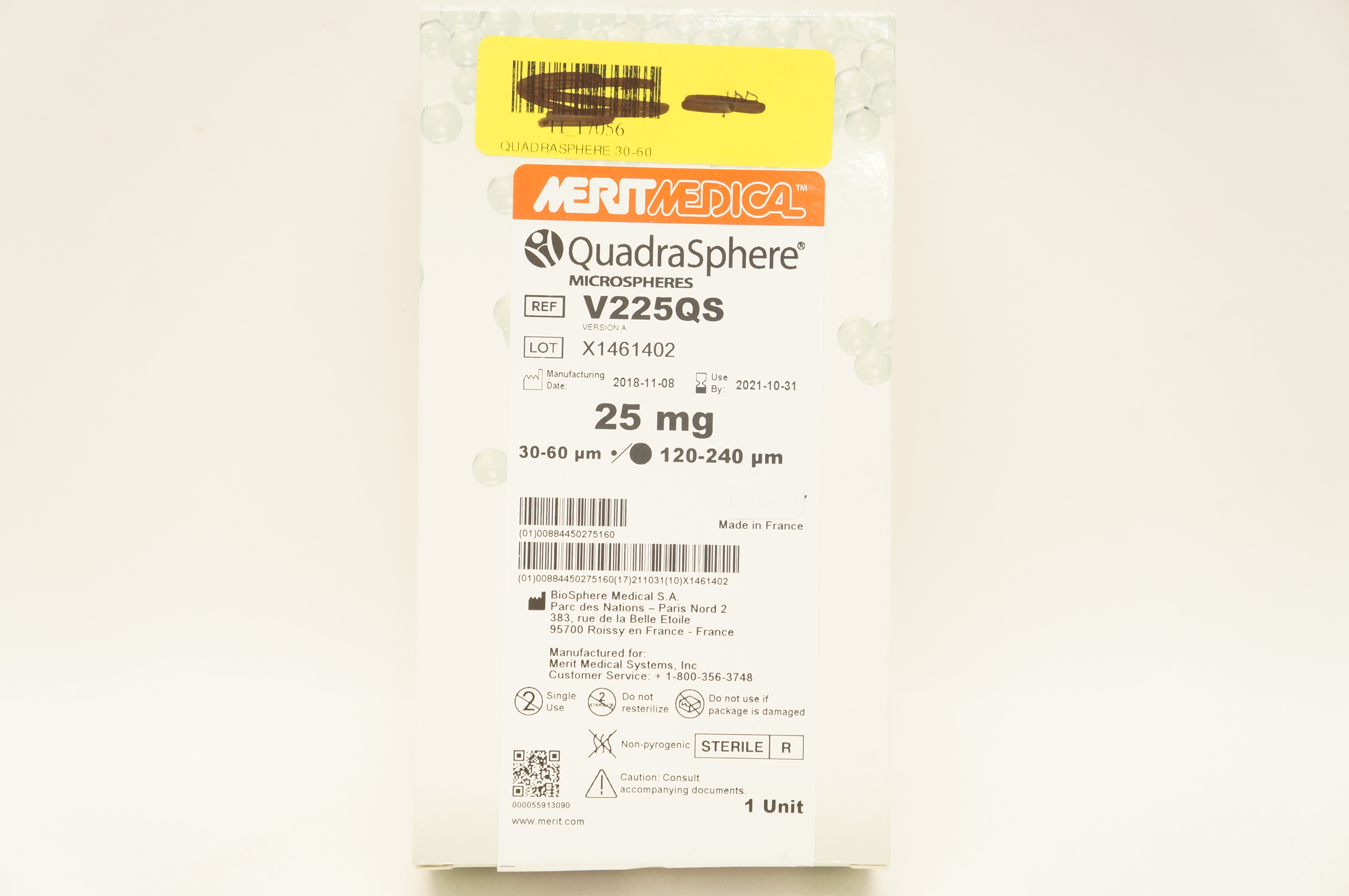 Merit Medical V225QS QuadraSphere Embolization Microspheres 25mg 30-60µm (x)